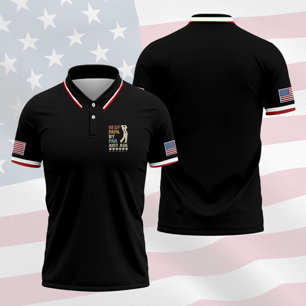 Best Dad Papa By Par Just Ask Father's Day Golf Shirt, Golf Gift For Dad, Polo Shirtor Men