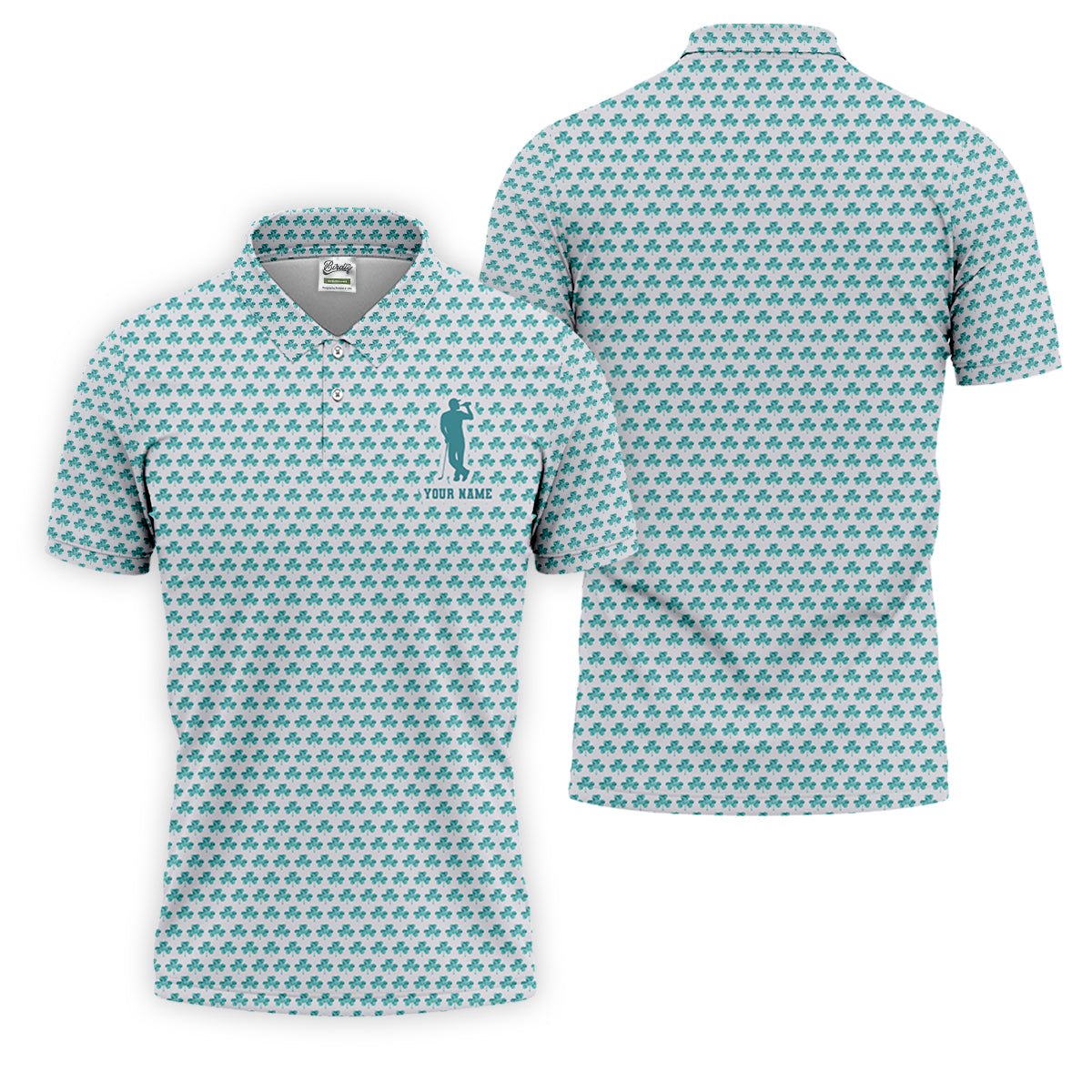 St Patrick's Day Shamrock Golf And Beer Blue And White Golf Shirt, Polo ShirtFor Men, Golf Shirts For Men