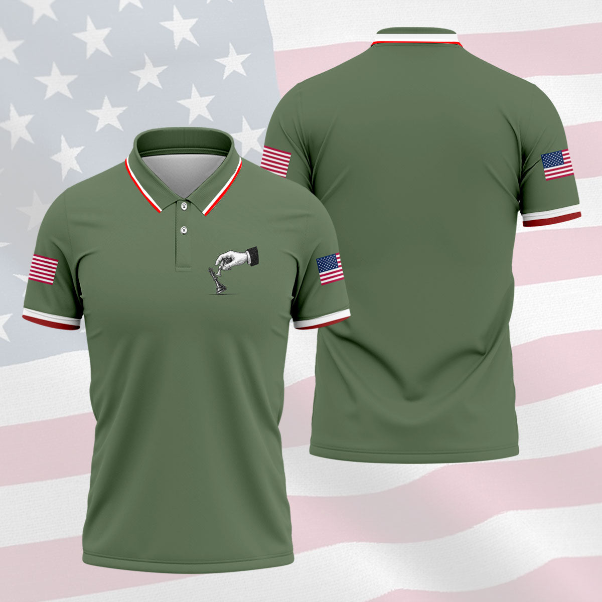 Protest Checkmate Chess 250 Years Patriotic Golf Shirt, Golf Shirts For Men, 4th Of July Golf Shirt