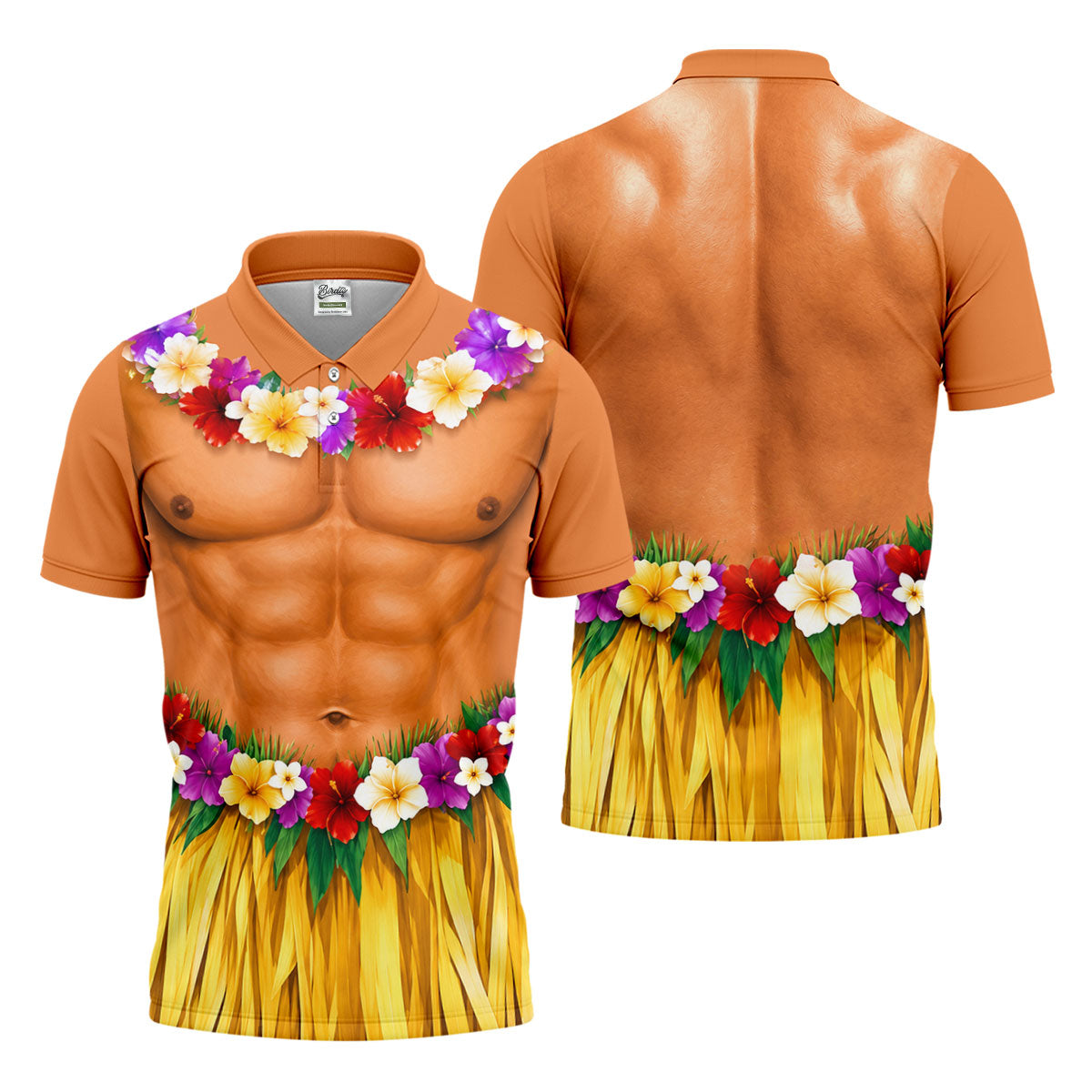 Funny Beach Body Golf Shirt, Hawaiian Luau Men's Golf Polo, Polo Shirts For Men
