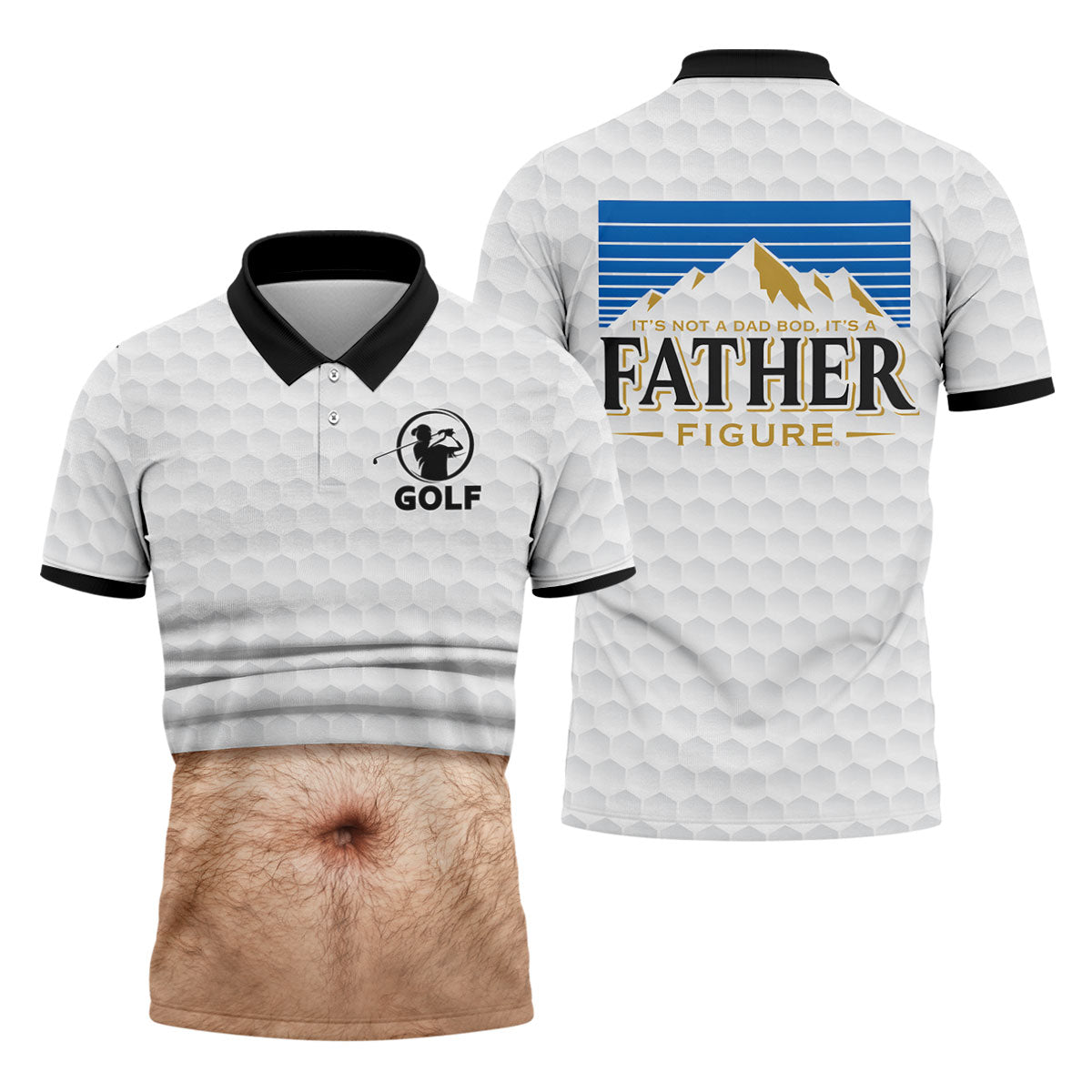 It's Not A Dad Bod It's A Father Figure Men's Funny Golf Shirts, Father's Day Golf Gift