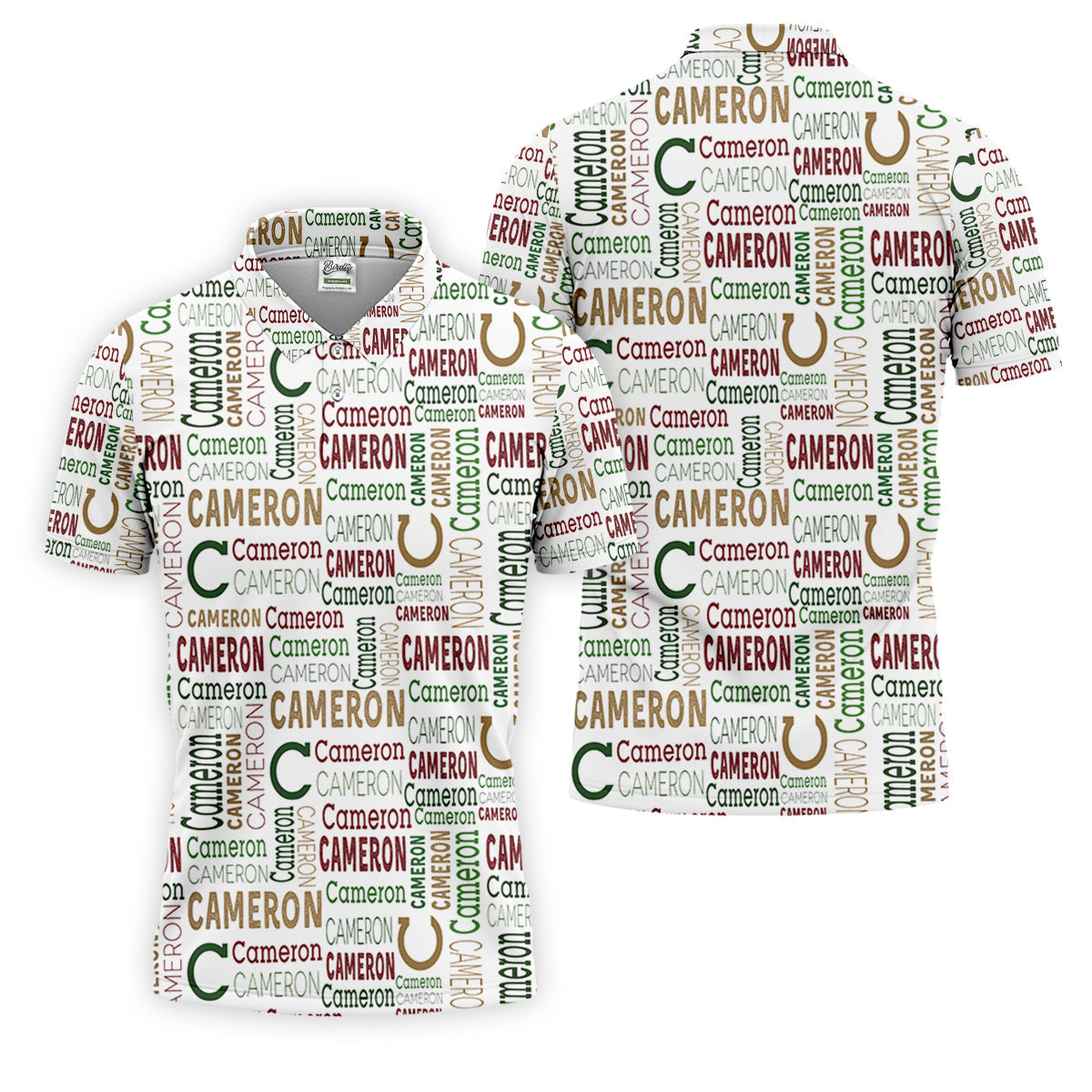 Cameron Pattern Christmas Golf Tops For Men, Christmas Golf Shirt, Men Golf Apparel