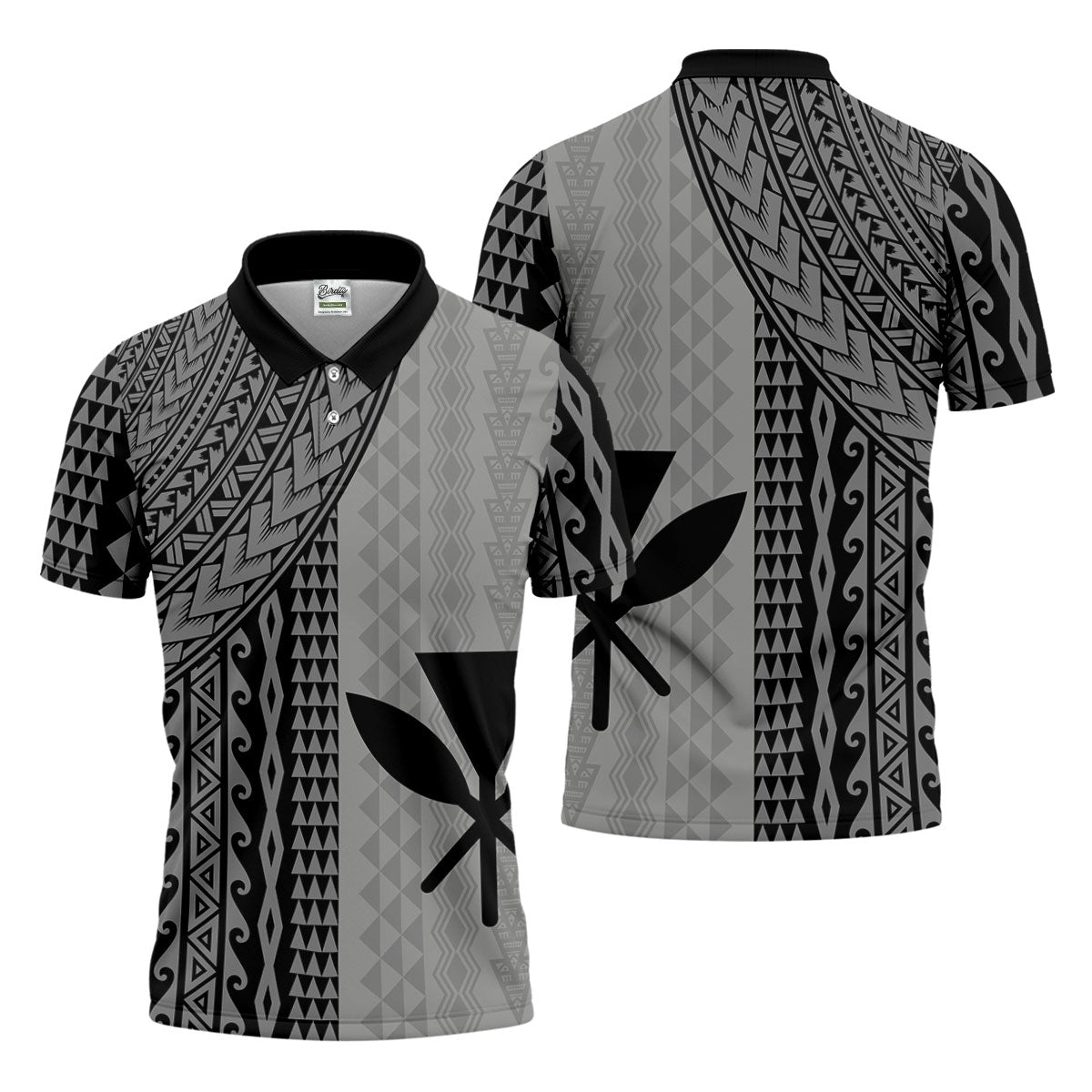 Polynesian Tribal Pattern Vintage Golf Shirt, Hawaiian Golf Shirt, Polo Shirtor Men