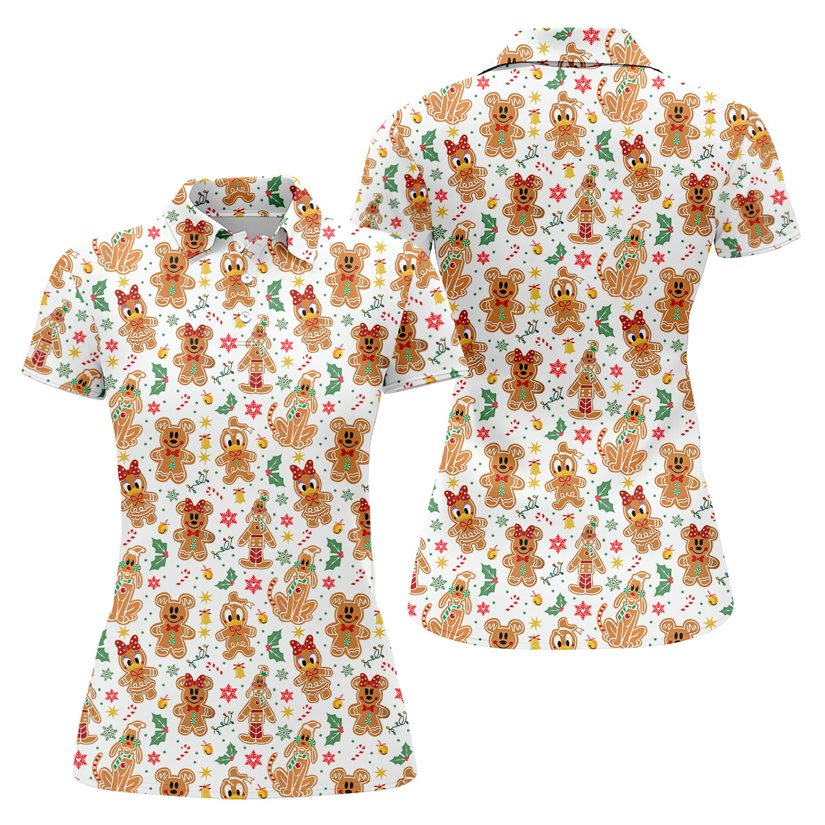 Funny Gingerbread Christmas Golf Shirt, Cute Women's Golf Clothes, Ladies Golf Shirts, Christmas Golf Gift