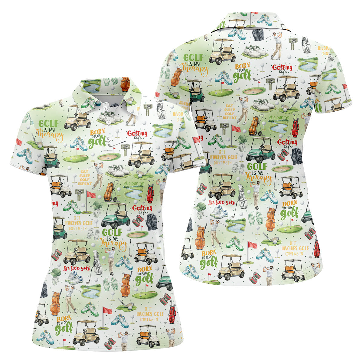 Born To Play Golf Let's Par Tee White Golf Shirt, Fun Women's Golf Shirts, Ladies Golf Shirts, Golfing Apparel