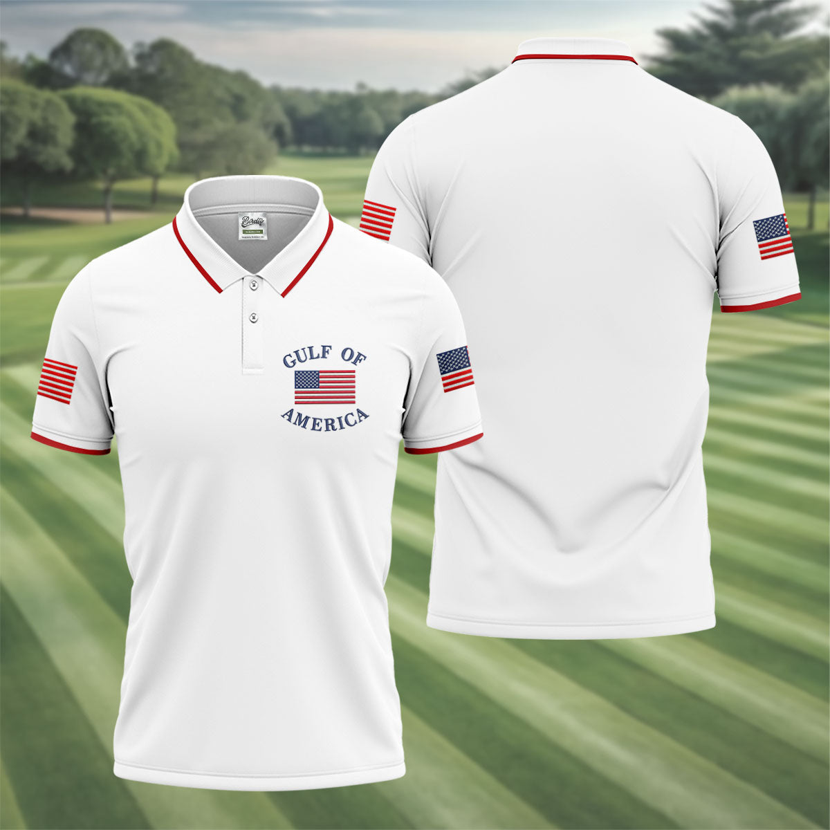 Gulf Of America Patriotic Golf Shirt, 4th Of July Golf Shirt, 250 Years Polo Shirtor Men