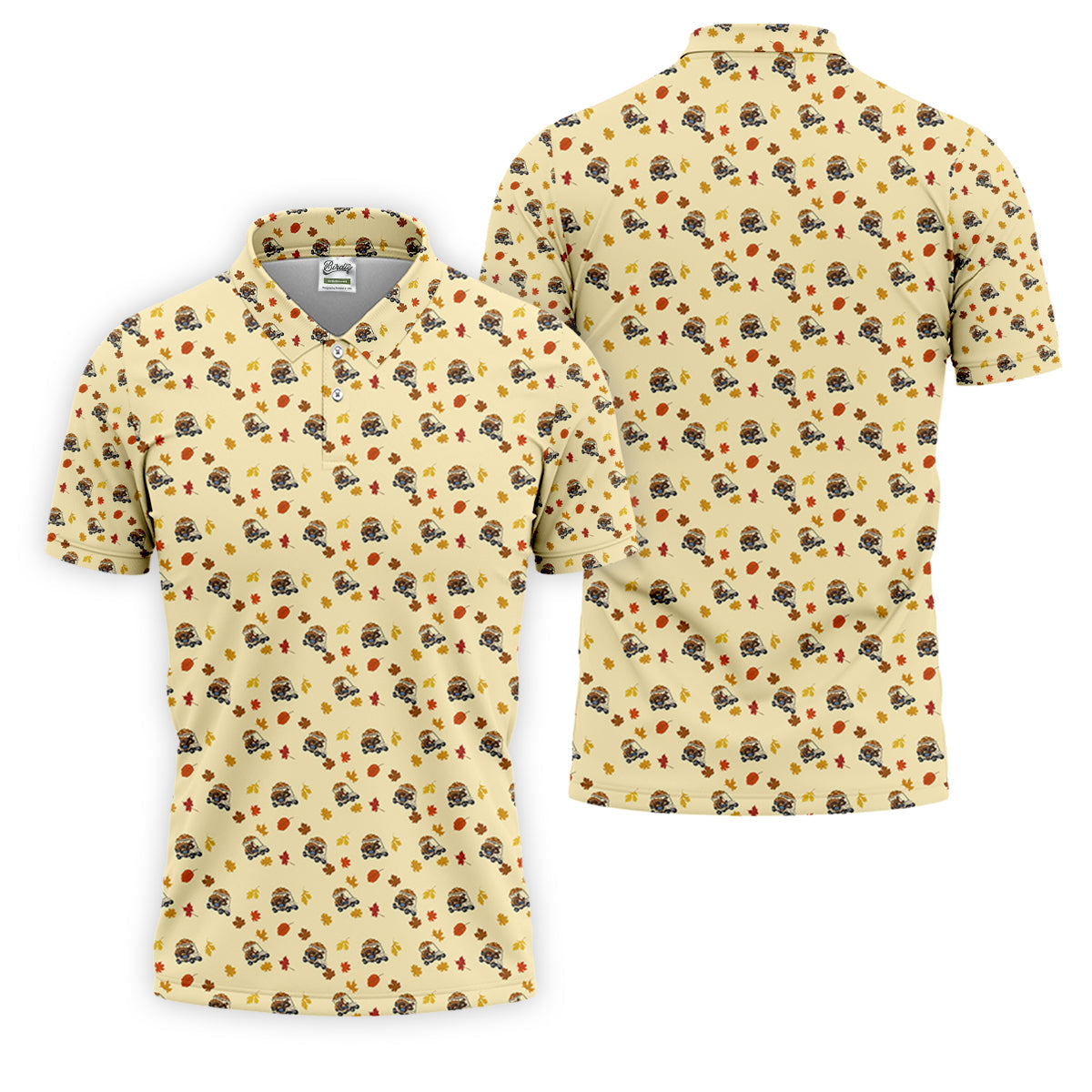 Thanksgiving Turkey Golf Cart Golf Polo Shirto ShirtFor Men, Cool Golf Gift, Golfing Apparel