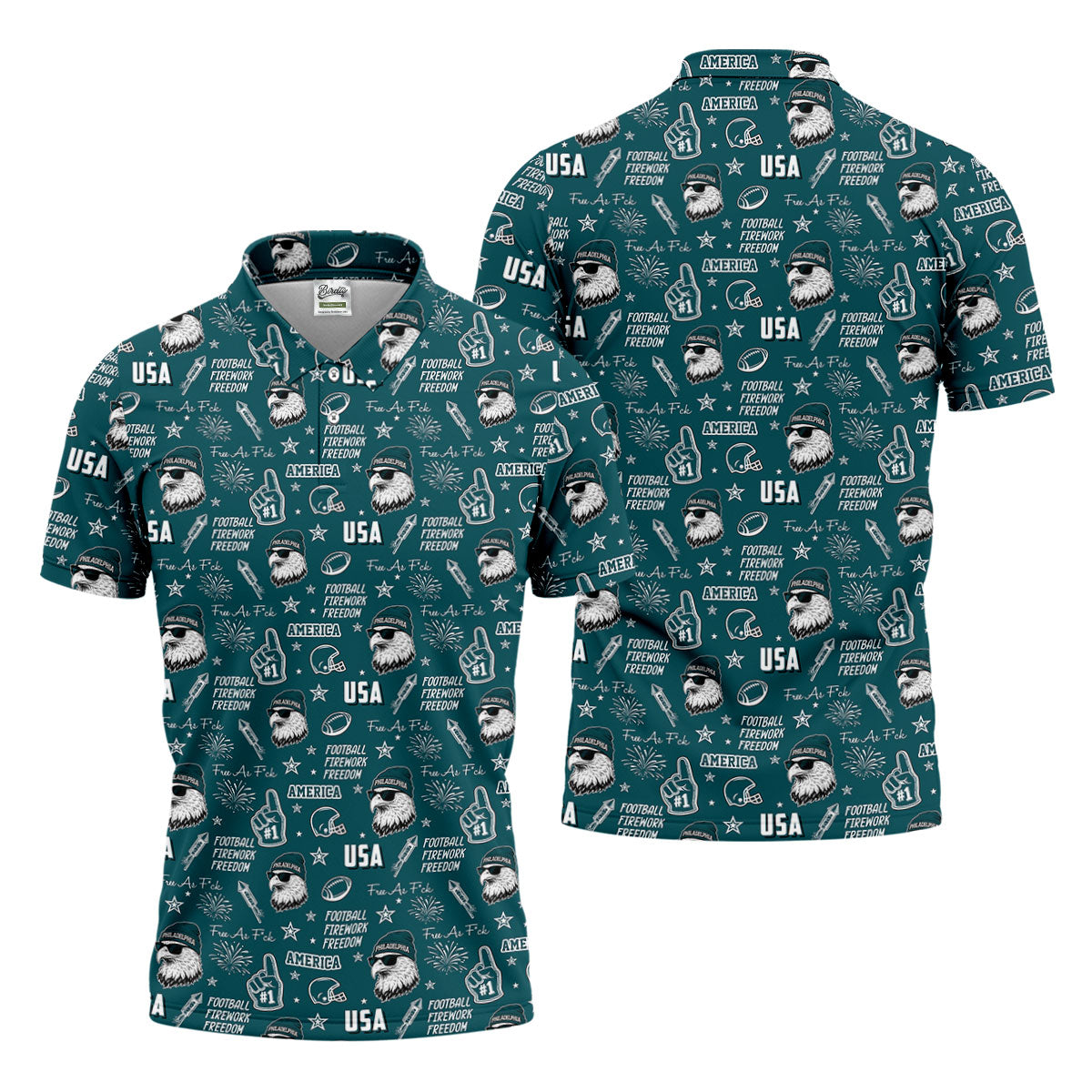 Swoop Eagle Midnight Green Sport Polo, American Football League Gift Ideas For Football Fans