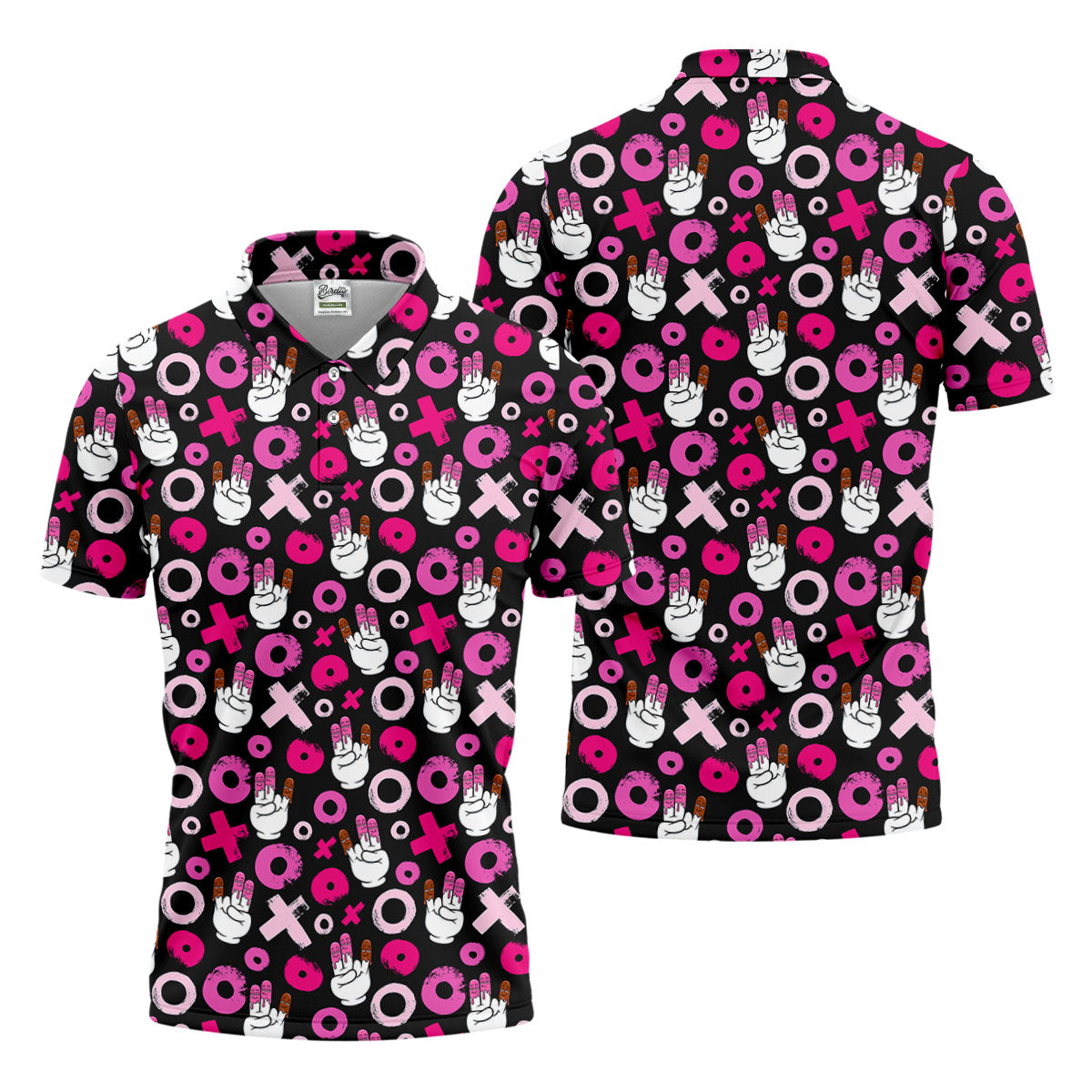 Chocolate Fingers Adult Humor XOXO Fun Golf Shirts For Men, Valentines Golf Gift, Polo ShirtFor Men