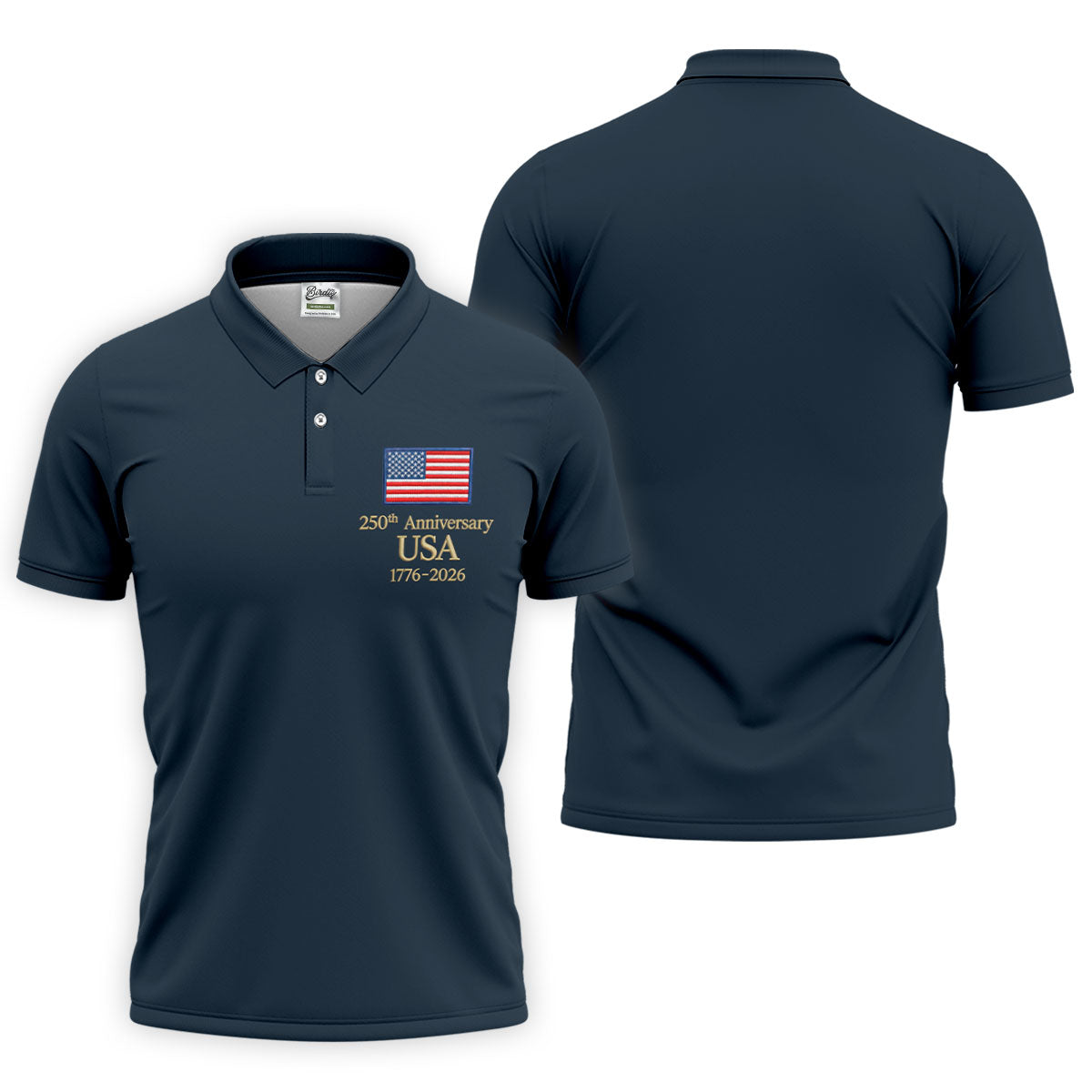 250th Anniversary USA Flag Logo 4th Of July Golf Shirt, Vintage Patriot Golf Shirts For Men
