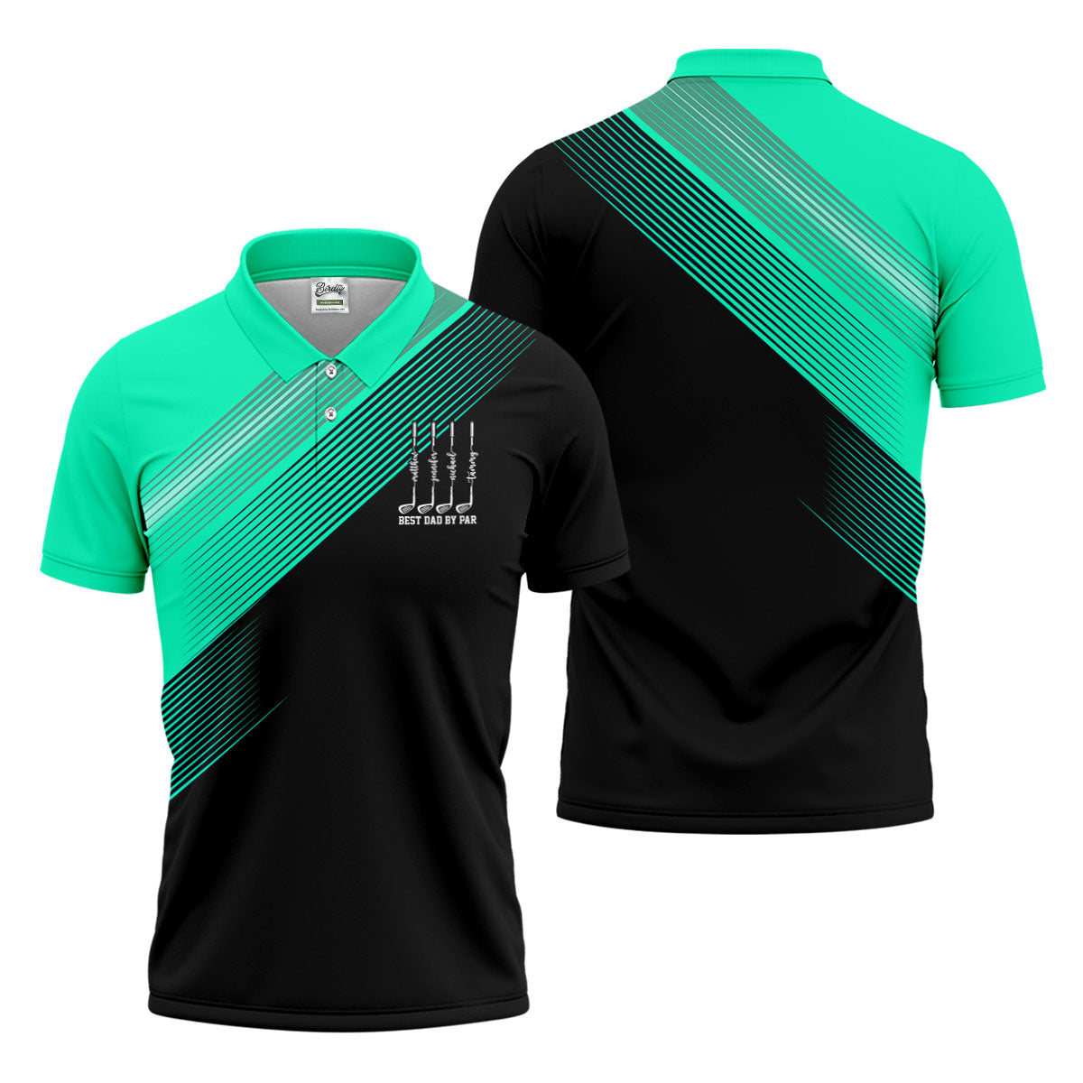 Best Dad By Par Diagonal Striped Father's Day Golf Shirt, Golf Gift For Dad, Polo Shirtor Men