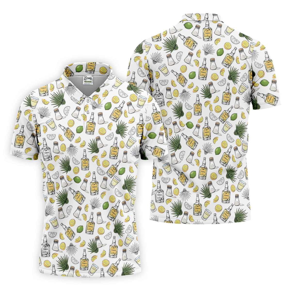 Tequila Lime Salt Cinco De Mayo Celebration Golf Tops For Men, Drinking Party Polo Shirtor Men