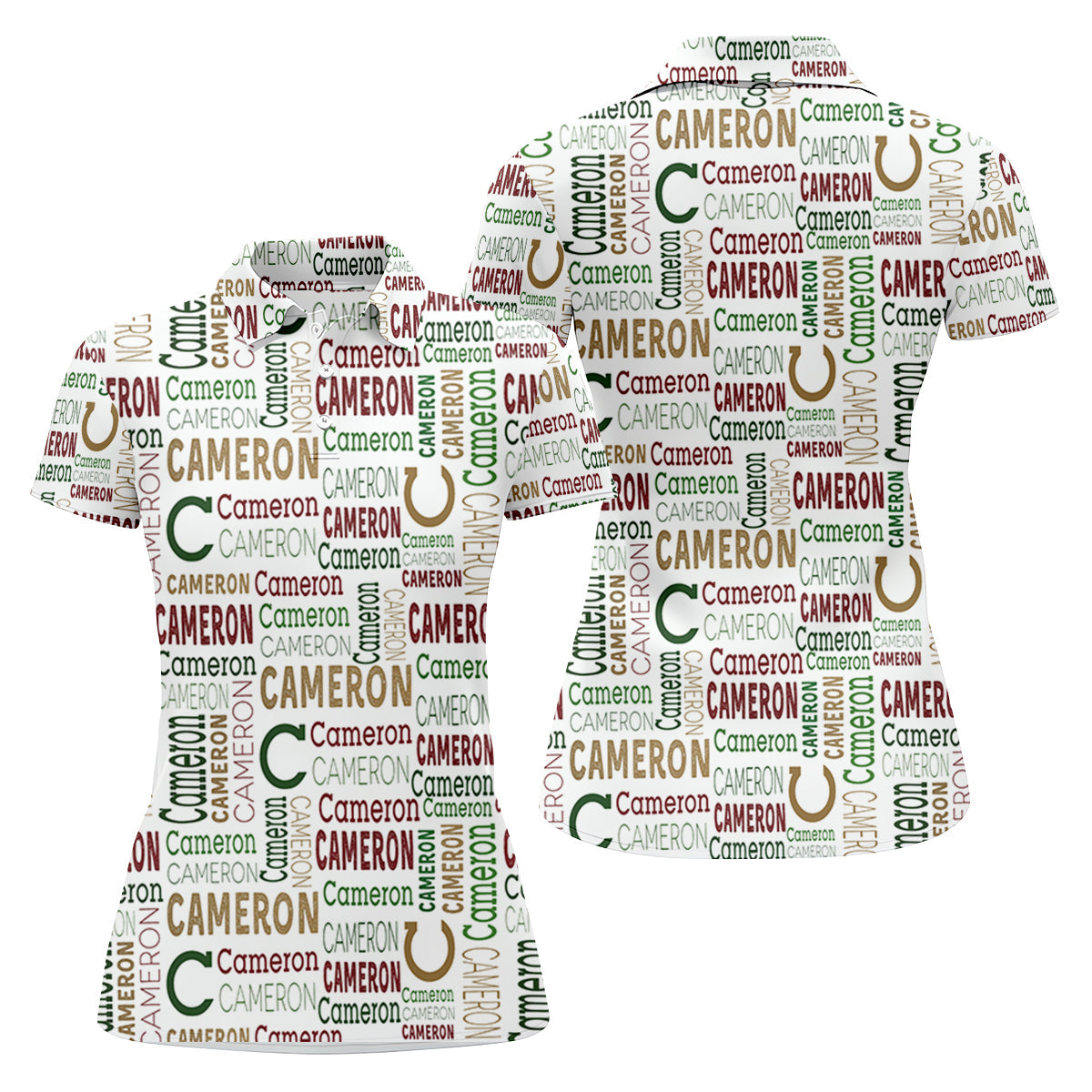 Cameron Pattern Christmas Golf Tops For Women, Christmas Golf Shirt, Women Golf Apparel