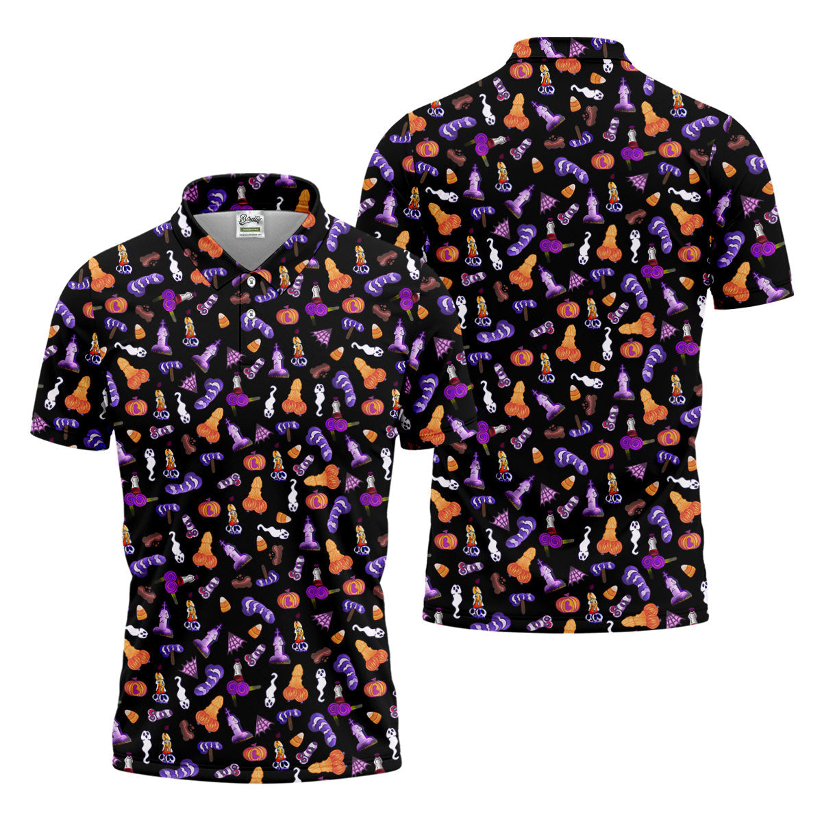 Funny Dirty Black And Purple Halloween Golf Shirt, Fun Golf Shirts For Men, Cool Golf Gift, Halloween Gift