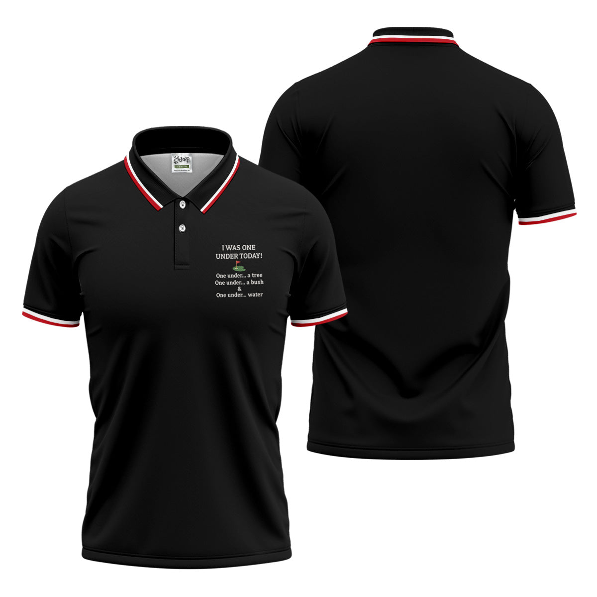 I Was One Under Today Black Golf Shirt, Funny Golf Shirt, Golf Shirts For Men, Polo Shirtor Men