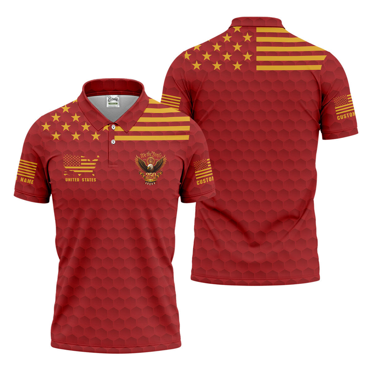 Marine Veteran We The People 250 Years Of Free 4th Of July Golf Shirt, Golf Shirts For Men