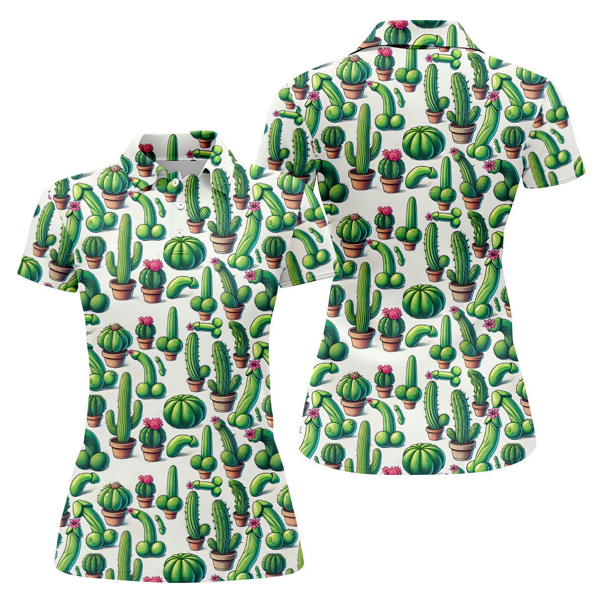 Adult Humor Funny Cactus Women Golf Top, Ladies Sleeveless Tops, Gifts For Golf Lovers, Ladies Golf Shirts