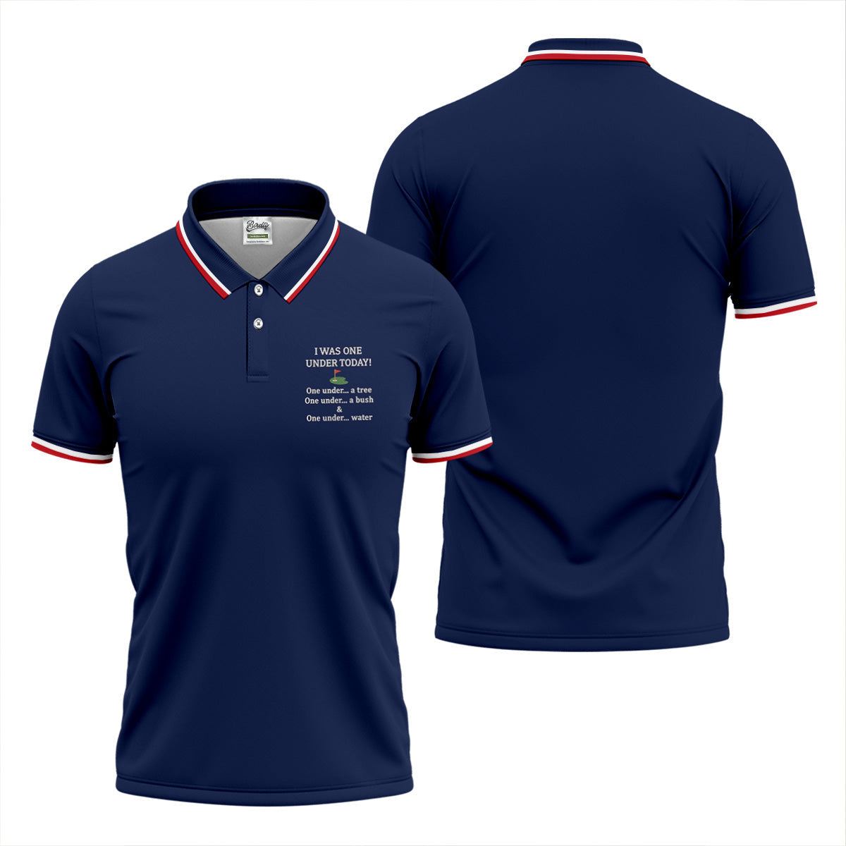 I Was One Under Today Navy Golf Shirt, Funny Golf Shirt, Golf Shirts For Men, Polo Shirtor Men