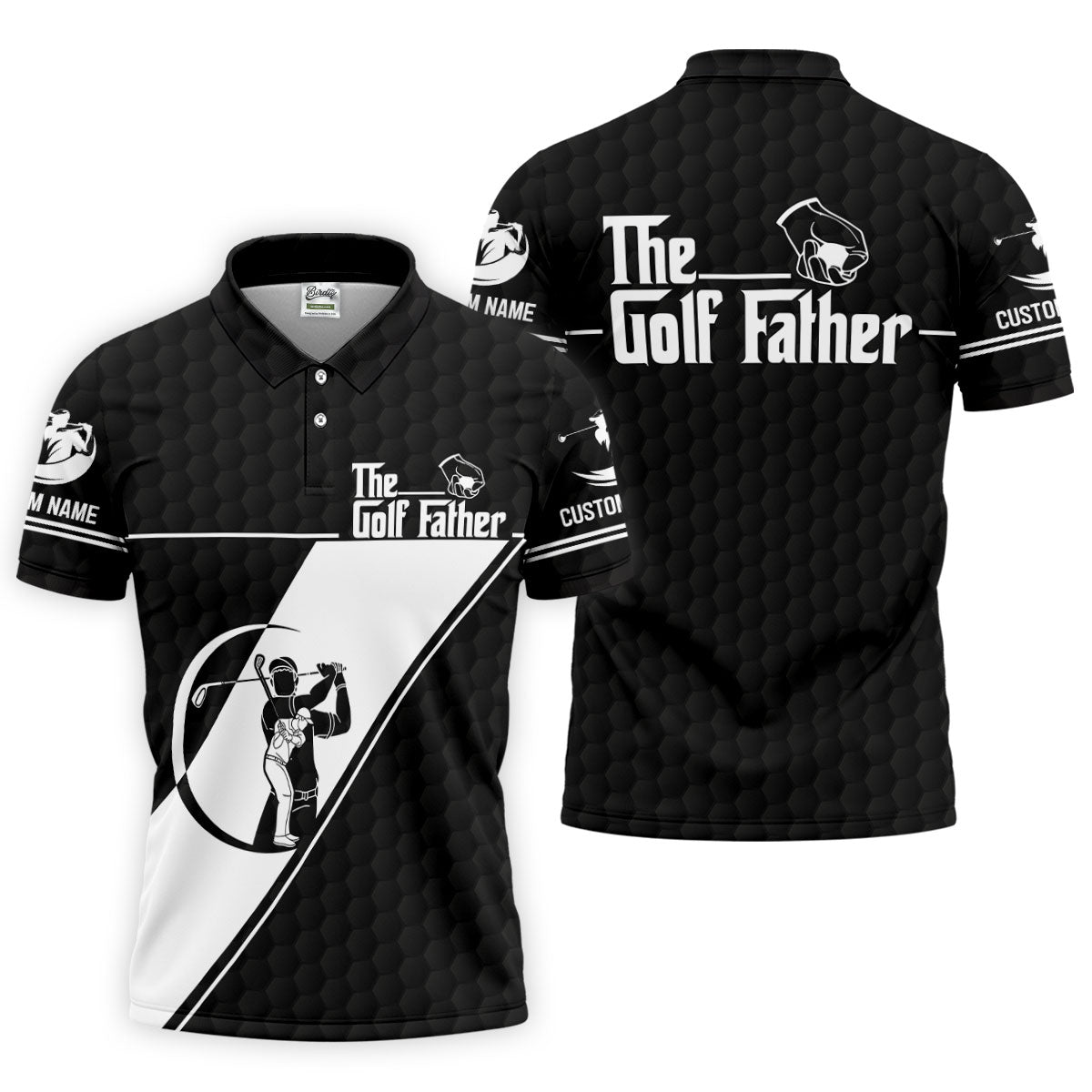 The Golf Father Golf Ball Pattern Father's Day Golf Shirt, Golf Gift For Dad, Polo ShirtFor Men