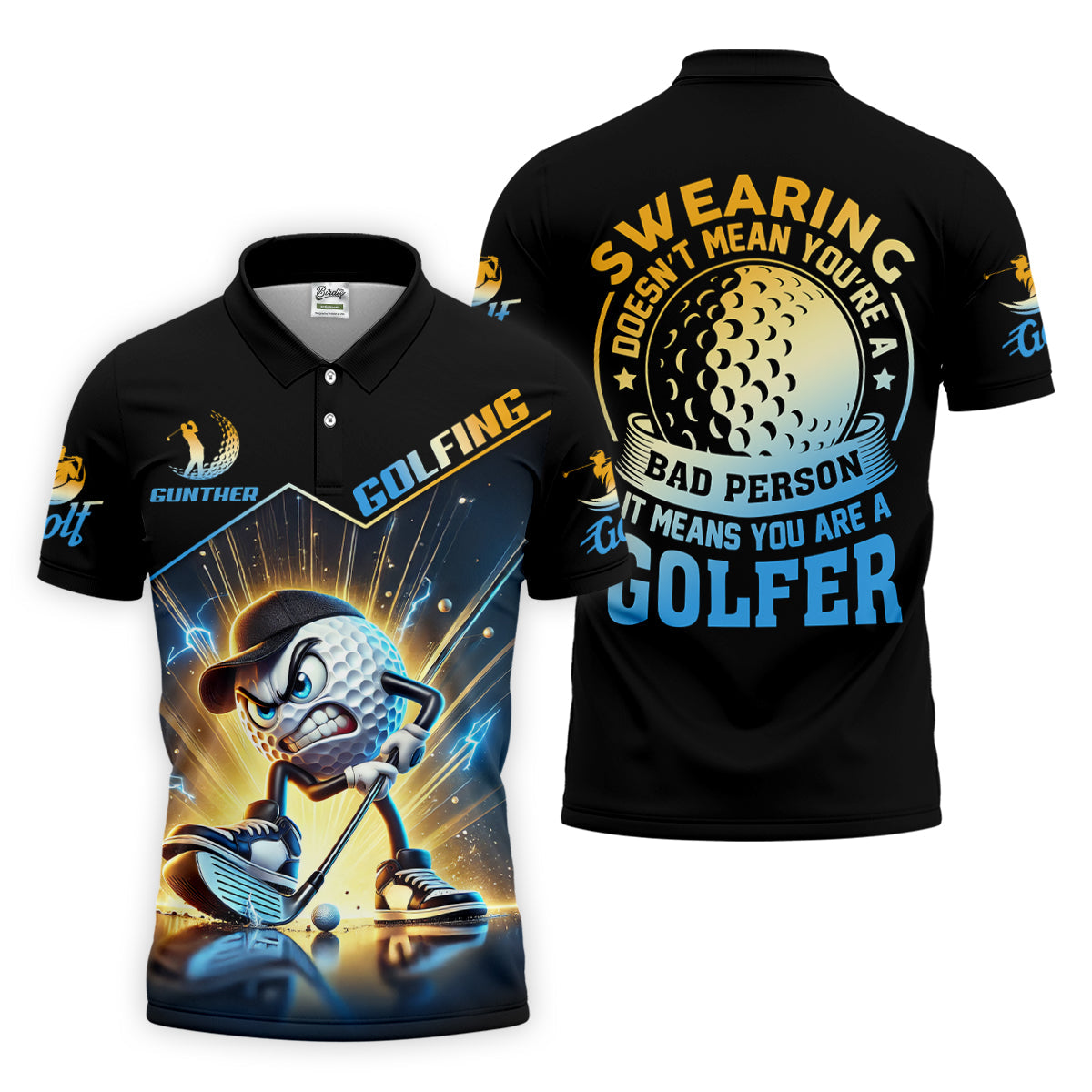 Swearing Doesn't Mean You're A Bad Person Fun Golf Shirt, Golf Tops For Men, Golf Shirts For Men