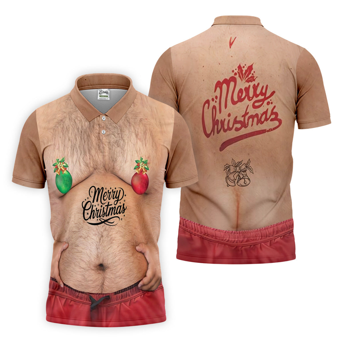 Funny Ugly Hairy Belly Golf Tops For Men, Christmas Golf Shirt, Polo ShirtFor Men, Golf Shirts For Men