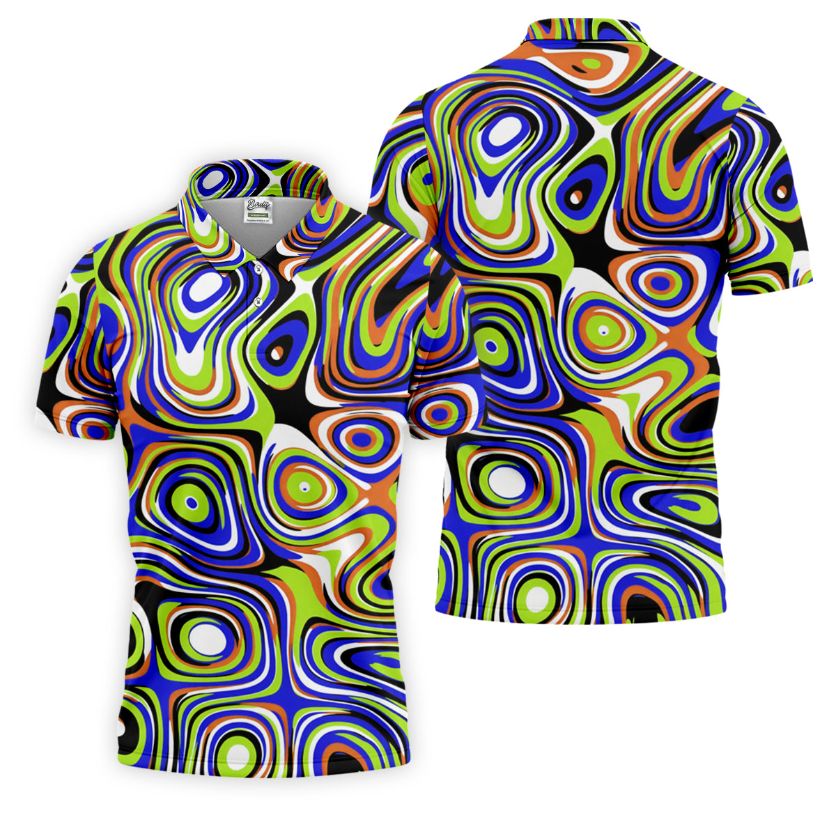 Blue And Green Fluid Art Cool Golf Shirt, Golf Tops For Men, Golf Shirts For Men, Golf Gift For Men