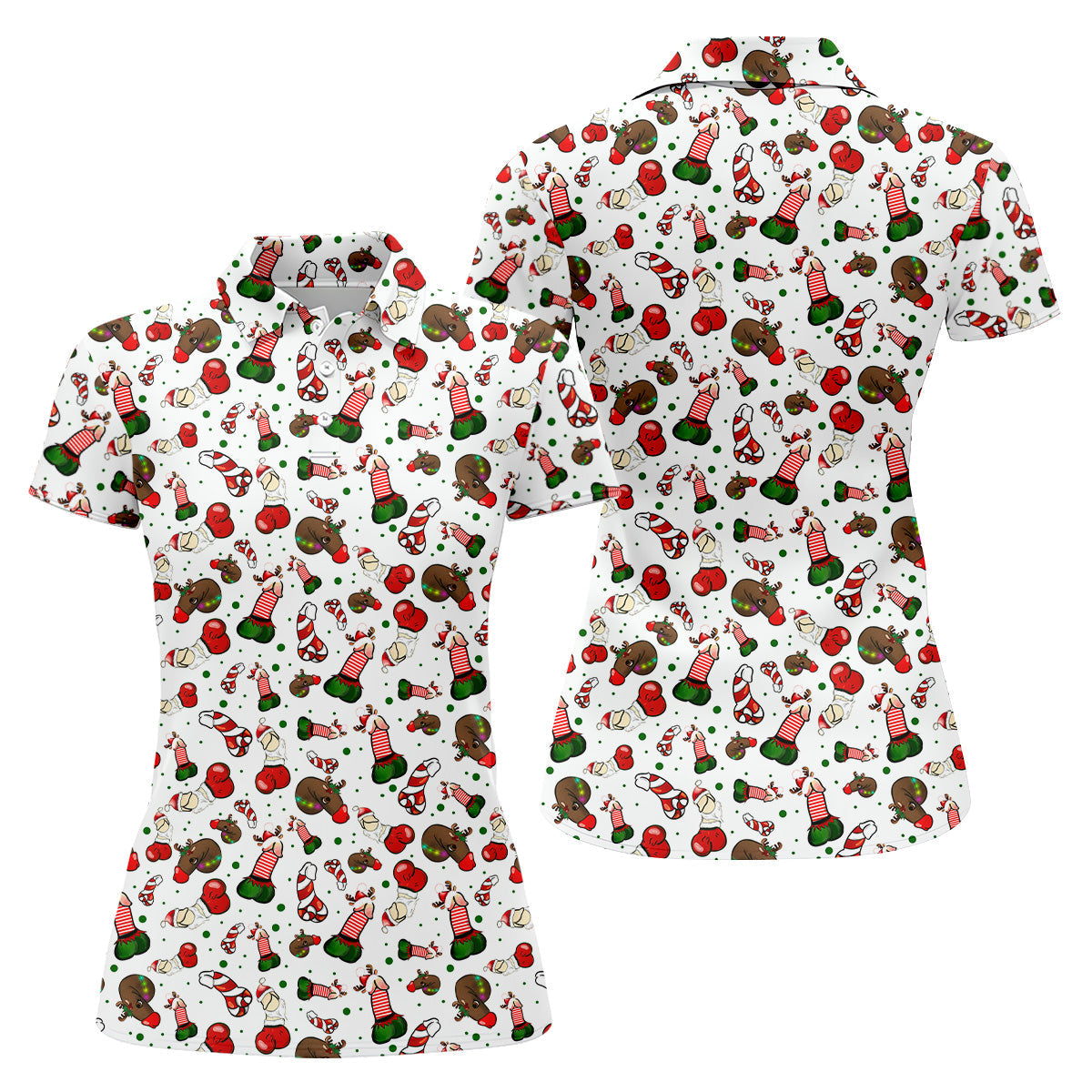 Funny Christmas Women's Golf Tops, Funny Dirty Ladies Golf Polos, Christmas Golf Shirt, Golfing Apparel
