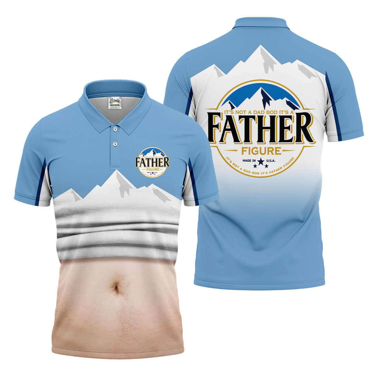 It's Not A Dad Bod It's A Father Figure Men's Funny Golf Polo Shirther's Day Golf Shirt, Golf Gift For Dad
