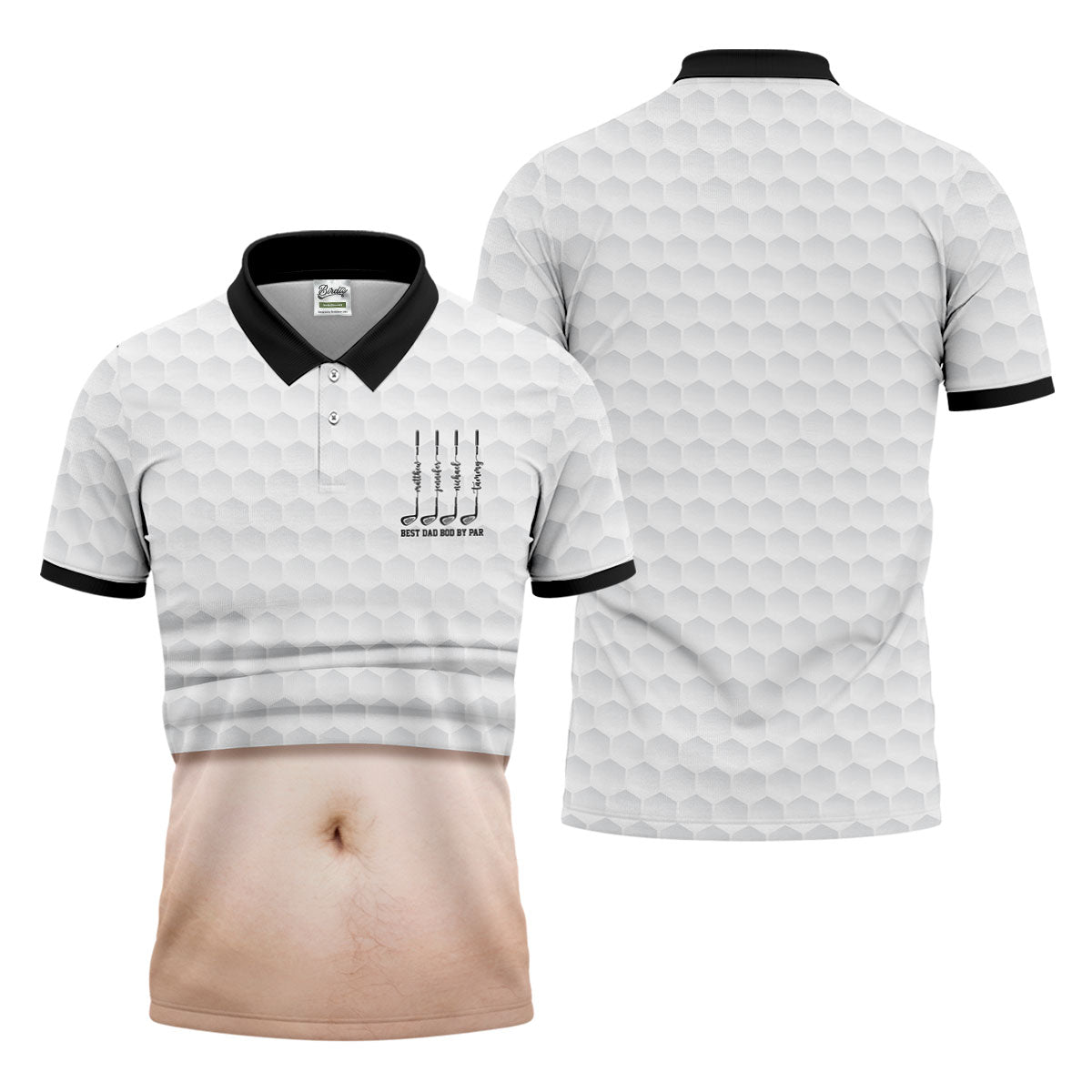 Best Dad Bod By Par White Men's Funny Golf Polo Shirtr's Day Golf Shirt, Golf Gift For Dad