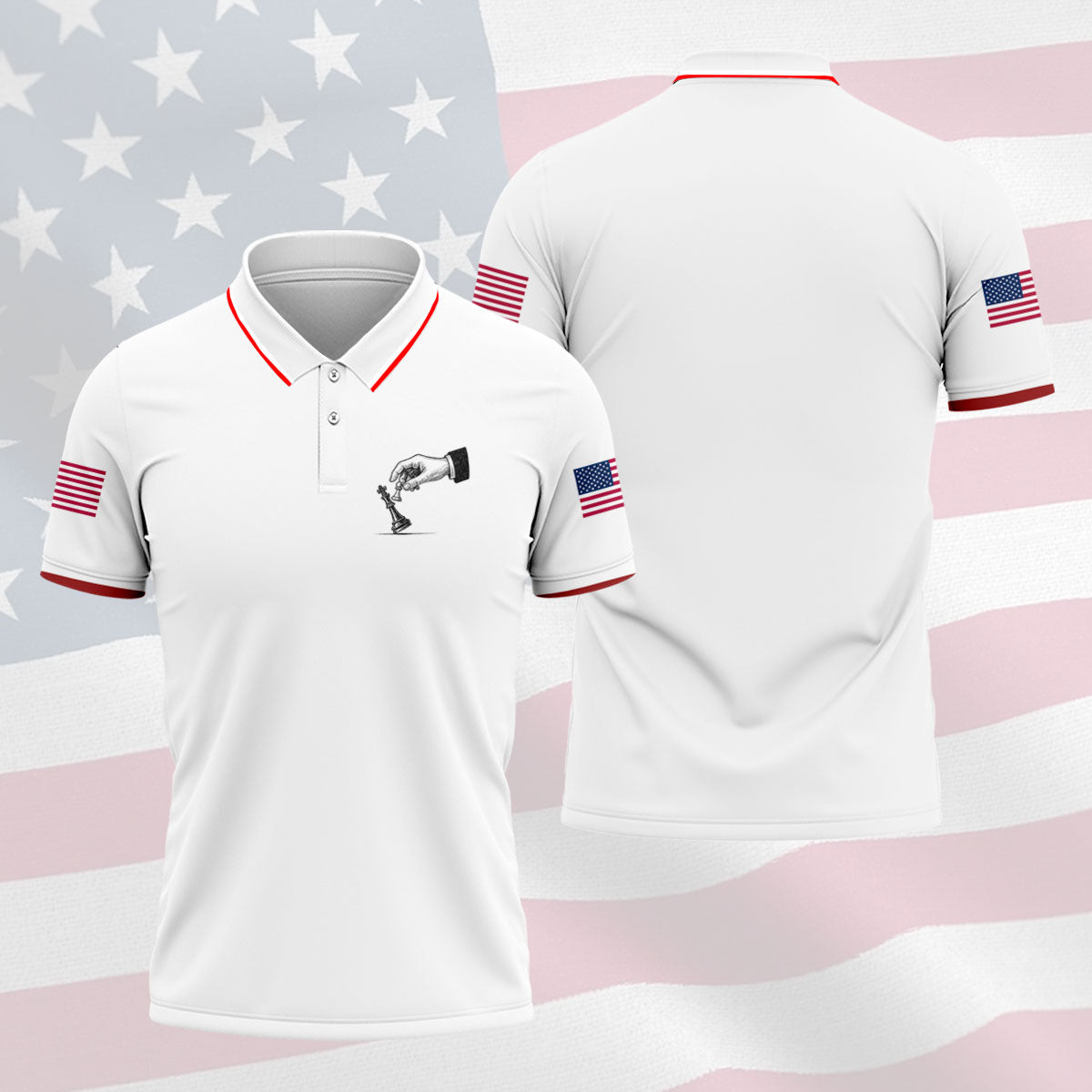 Protest Checkmate Chess 250 Years Patriotic Golf Shirt, Golf Shirts For Men, 4th Of July Golf Shirt