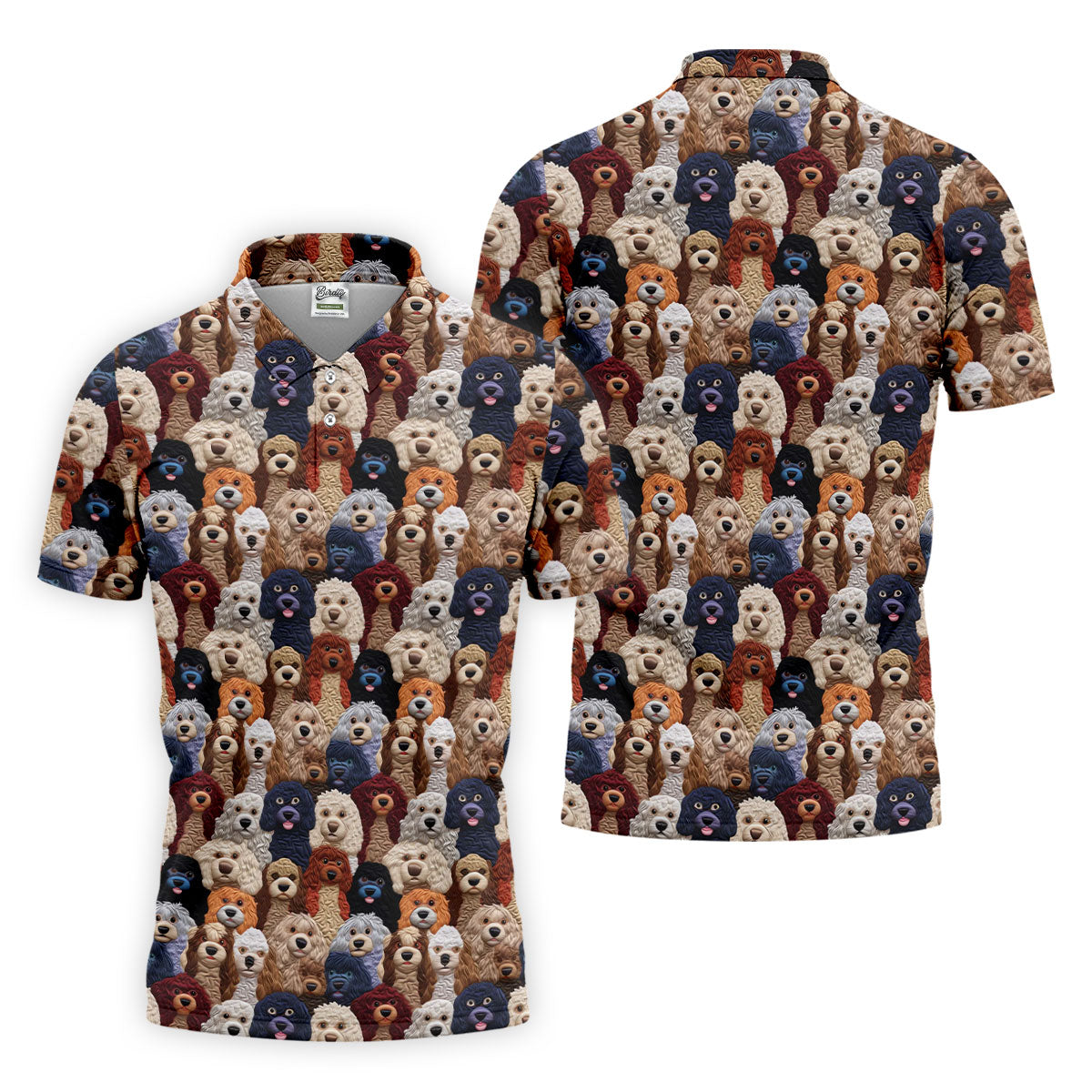 Cartoon Poodle Dog Men's Golf Polo Shirtfts For Dog Lovers, Polo ShirtFor Men