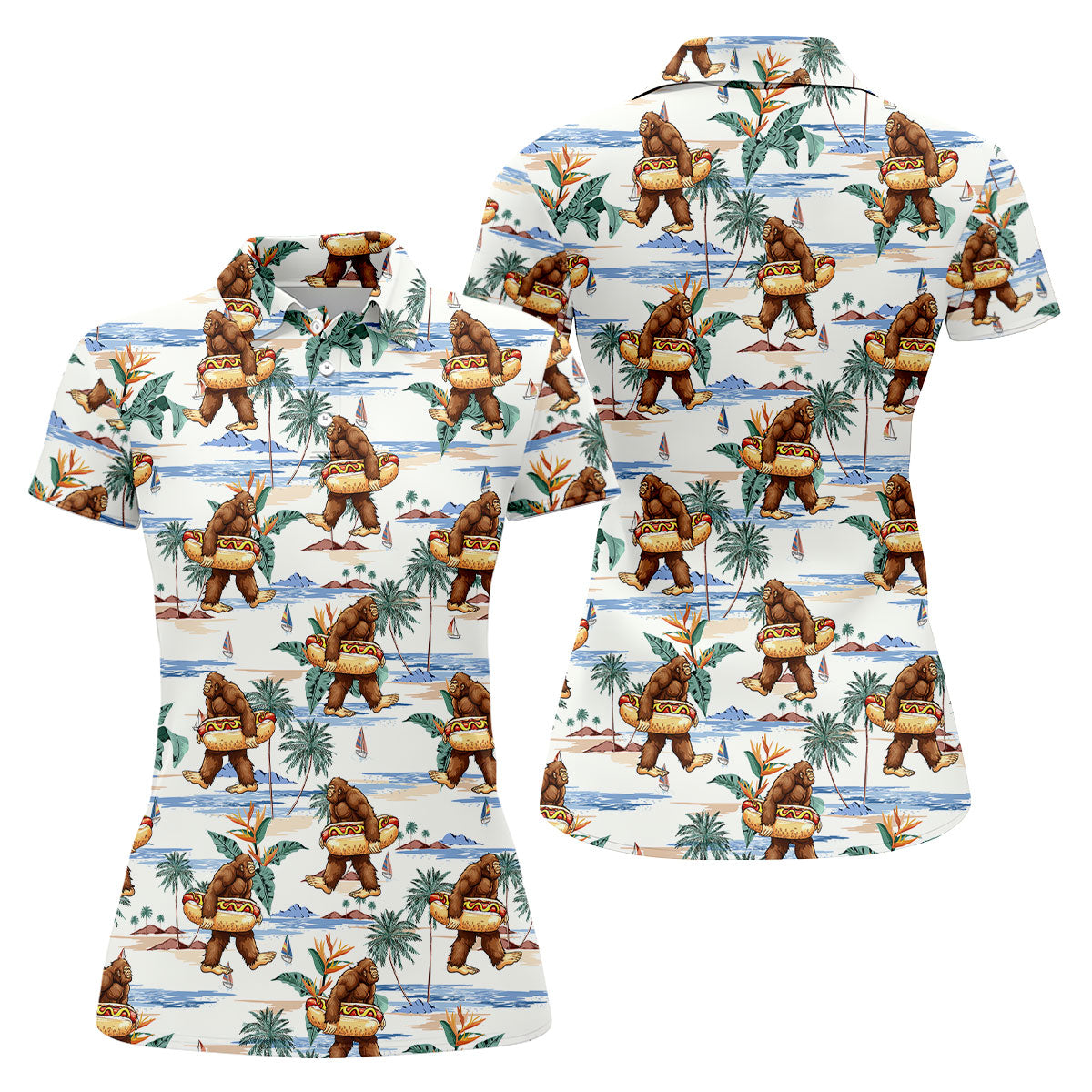 Pink Cowgirl Western Party Icons Golf Polo Shirt, Golf Shirts FAFunny Bigfoot Carrying Hot Dog Float Beach Golf Polo Shirt, Golf Tops For Women, Ladies Golf Shirtor Women, Ladies Golf Shirt (Copy)