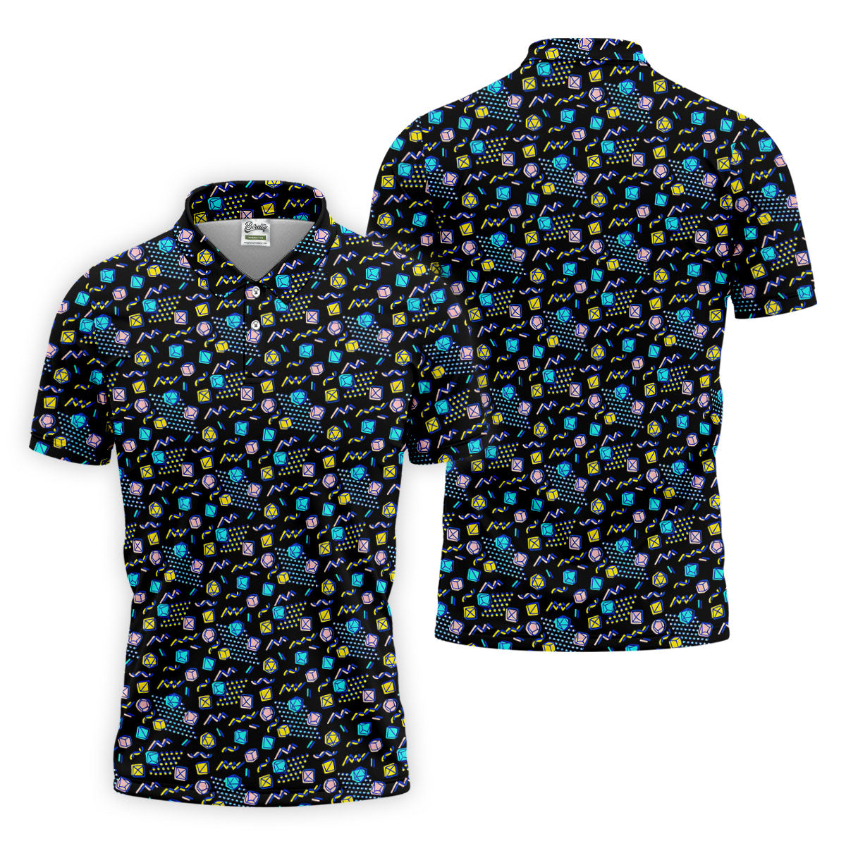 90s Dice Memphis Style Black Golf Shirt, Cute Golf Shirt, Polo ShirtFor Men, Golf Shirts For Men