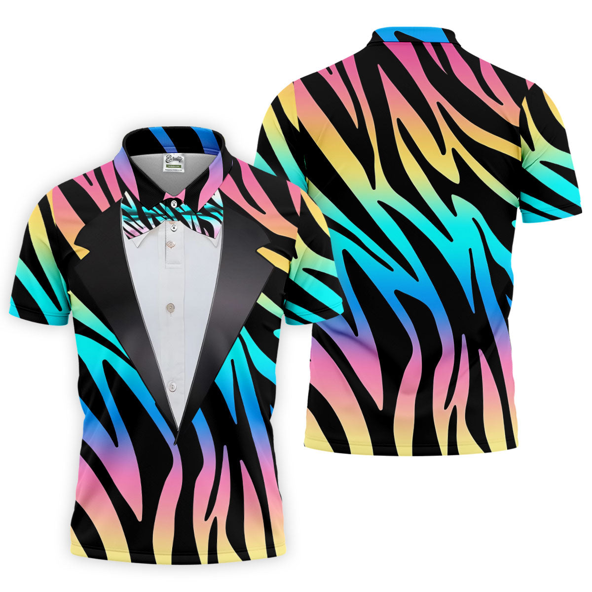Colorful Zebra Funny Costume Hawaiian Golf Shirt, Polo Shirtor Men, Golf Shirts For Men