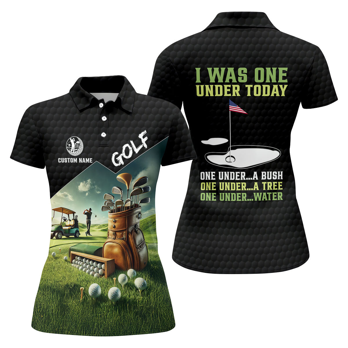 I Was One Under Today Golf Ball Pattern Funny Golf Shirt, Custom Golf Shirts, Golf Shirt For Women