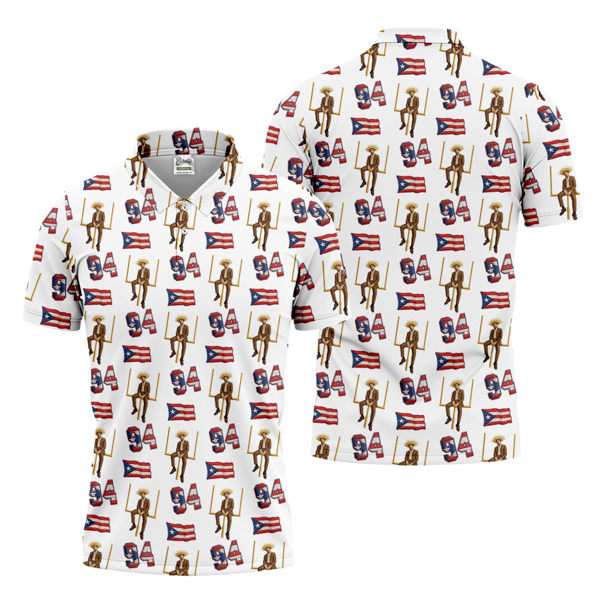 Bad Bunny Benito Bowl Football Theme White Men Polo, American Football League Gift Ideas For Football Fans