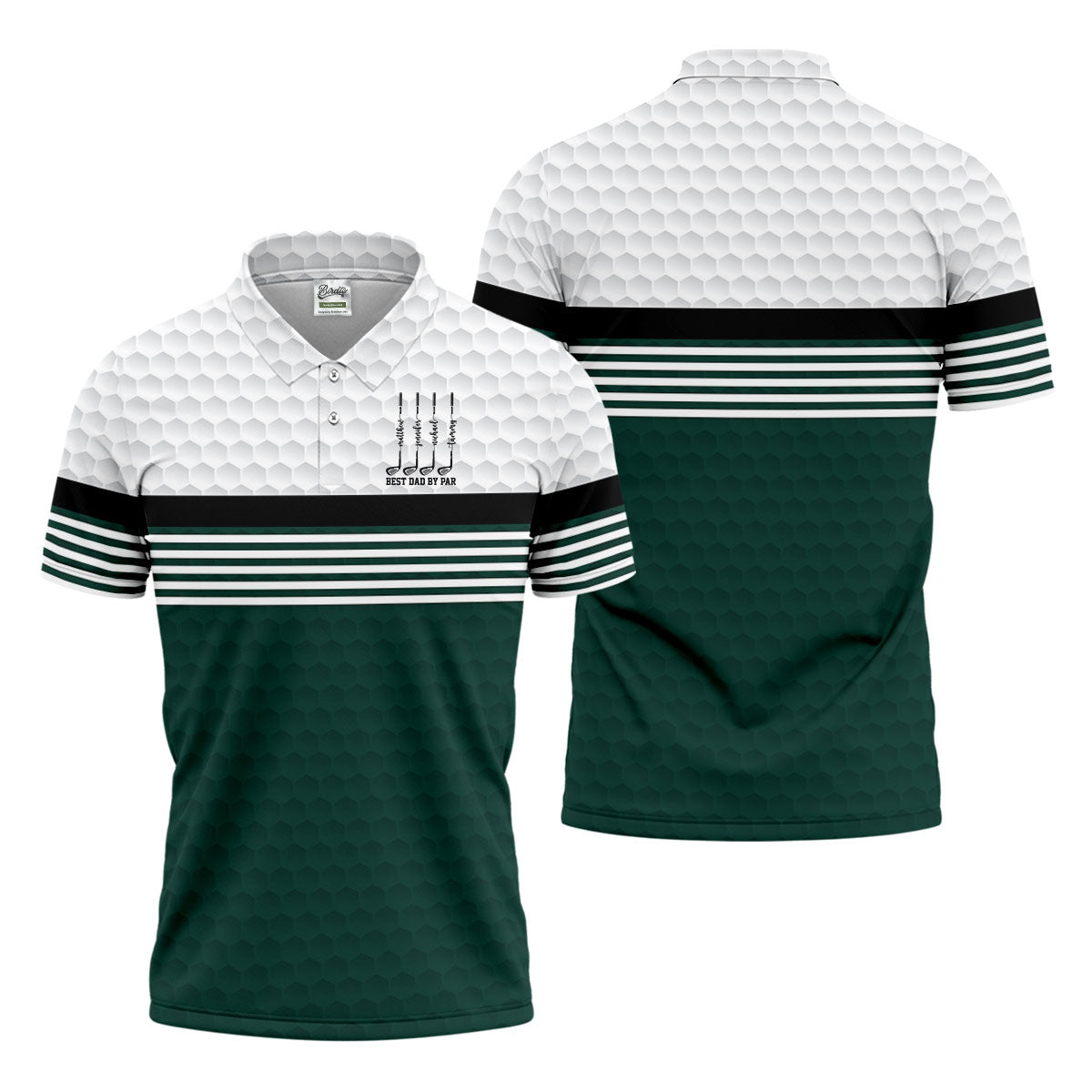 Best Dad By Par Golf Ball Pattern Father's Day Golf Shirt, Golf Gift For Dad, Polo Shirtor Men