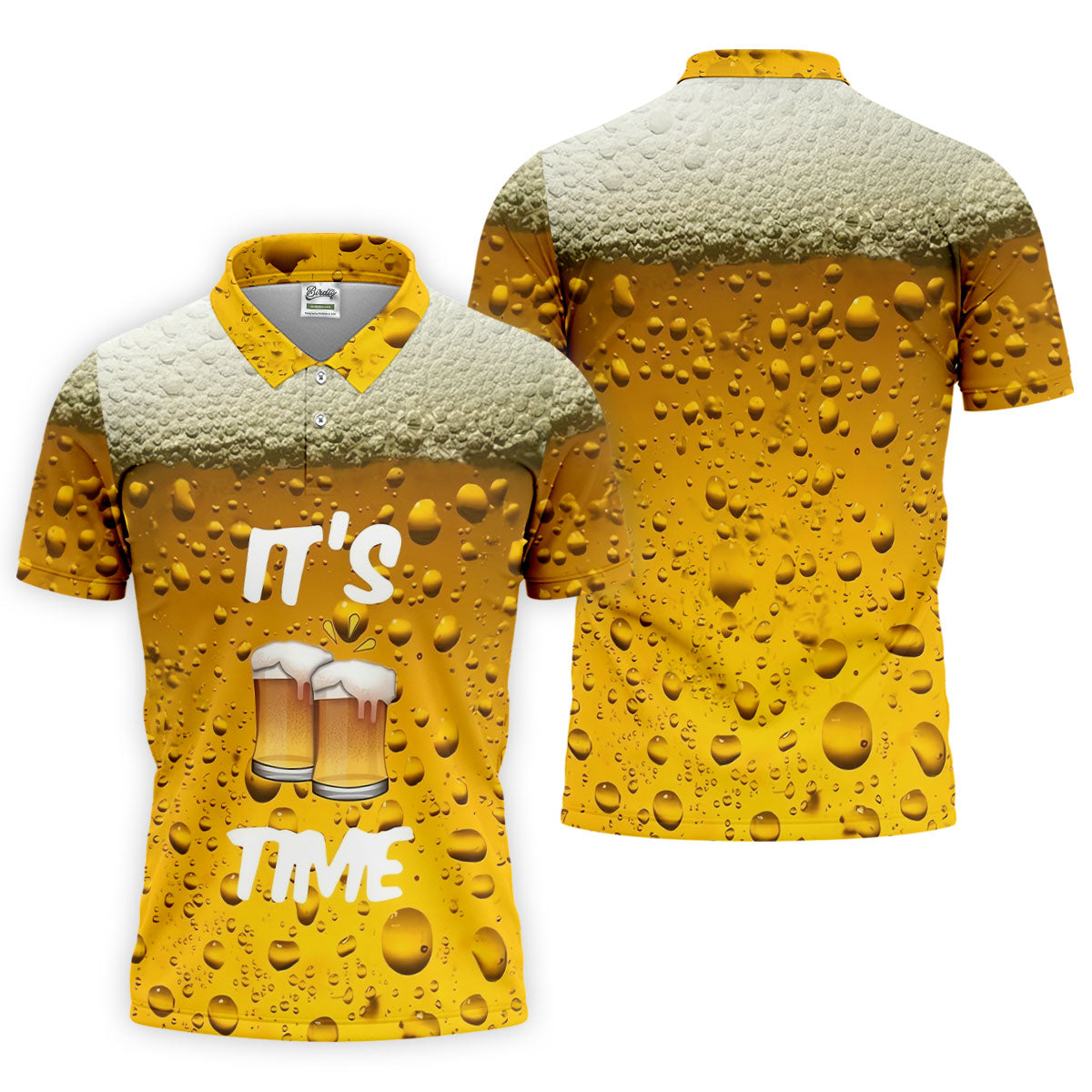 It's Time Golf And Beer Men's Funny Golf Shirts, Hawaiian Golf Shirt, Polo Shirtor Men