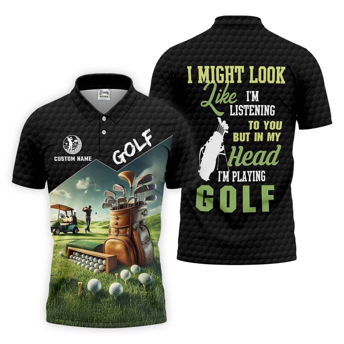 In My Head I'm Playing Golf Funny Golf Shirt, Custom Golf Shirts, Golf Shirts For Men
