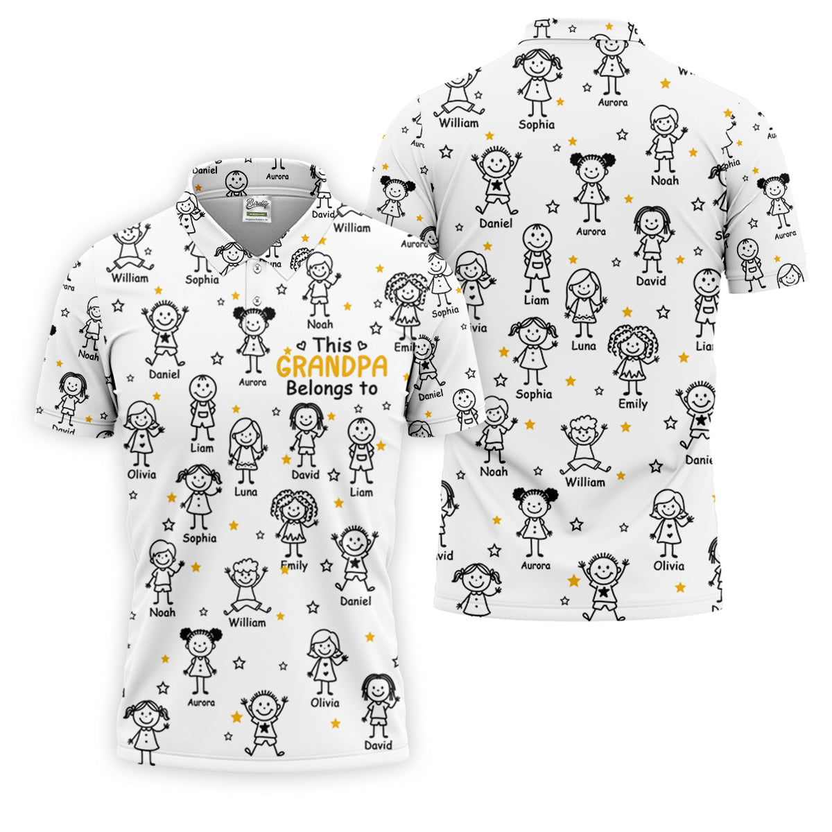 This Grandpa Dad Belongs To Kids Pet White Golf Shirt, Polo ShirtFor Men, Golf Gift For Men