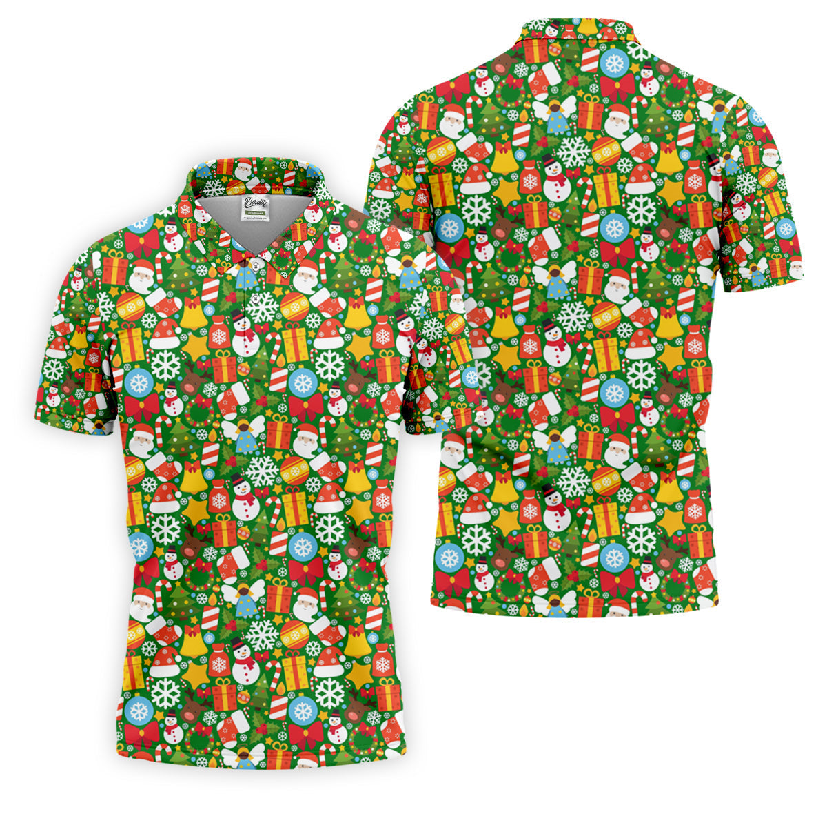 Festive Christmas Green Golf Shirt, Christmas Golf Shirt, Polo ShirtFor Men, Golf Gift For Men, Golfing Apparel
