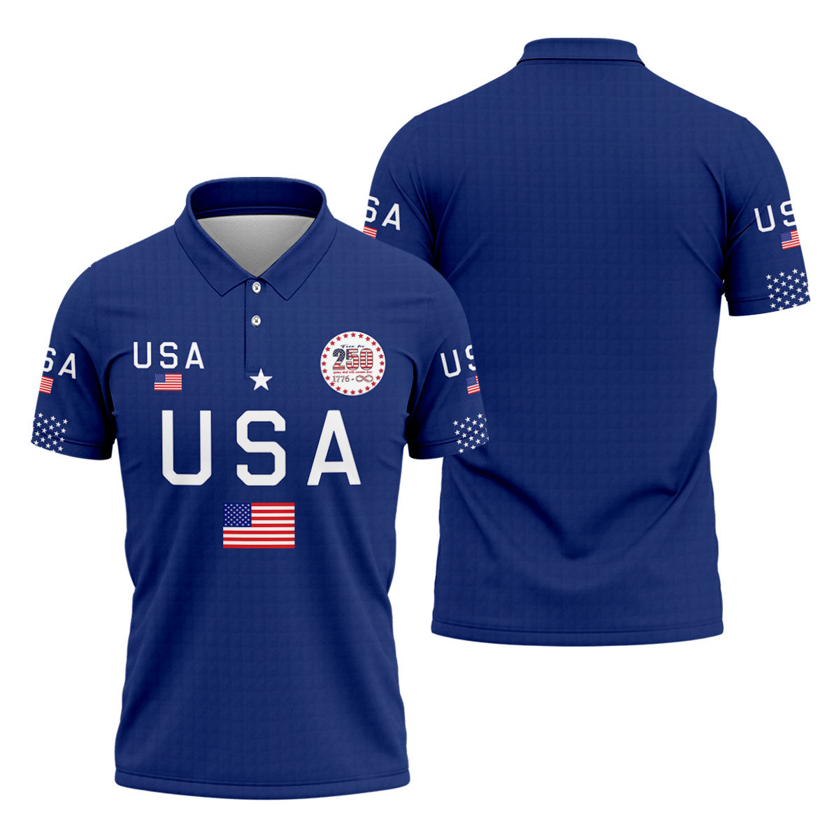 Free For 250 Years Patriotic Golf Shirt, 4th Of July Golf Shirt, 250th Anniversary Polo Shirts For Men