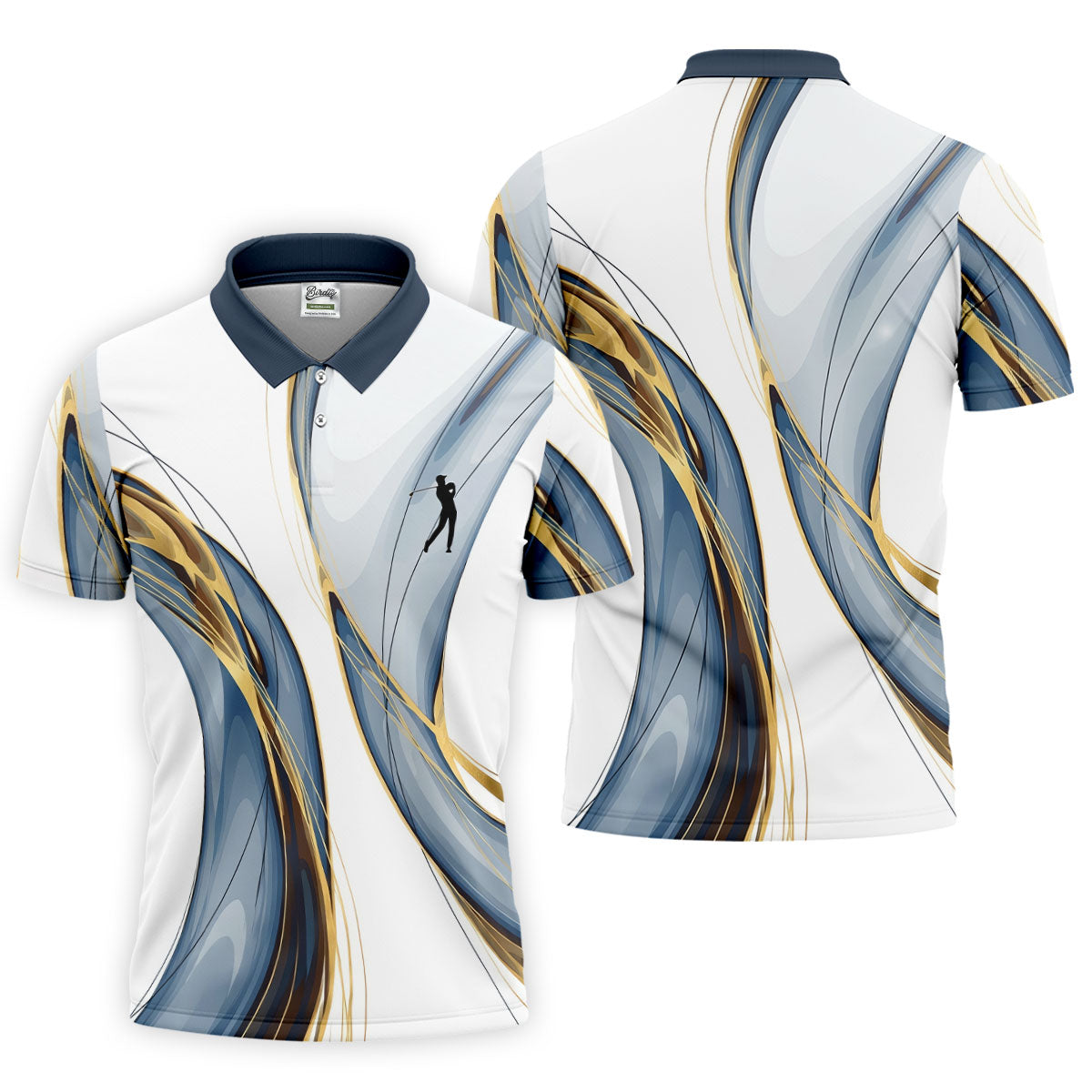 Abstract Line Art Retro Golf Shirt, Golf Shirts For Men, Polo Shirtor Men, Golf Gift For Men
