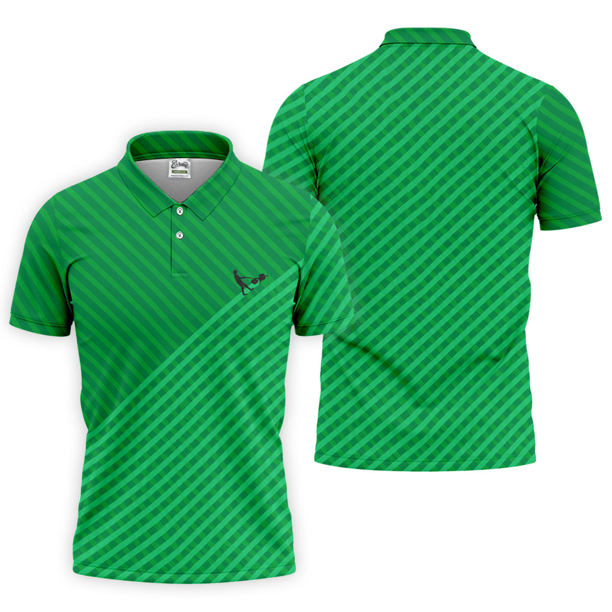 Lawn Mower Green Cross Stripe Father's Day Golf Shirt, Polo Shirt Men, Golf Gift For Dad