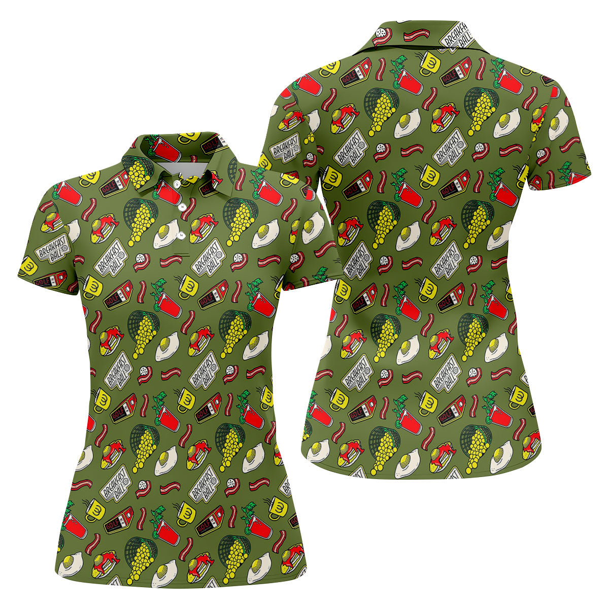 Breakfast Balls Golf Shirt For Women, Ladies Golf Shirts, Fun Women's Golf Shirts