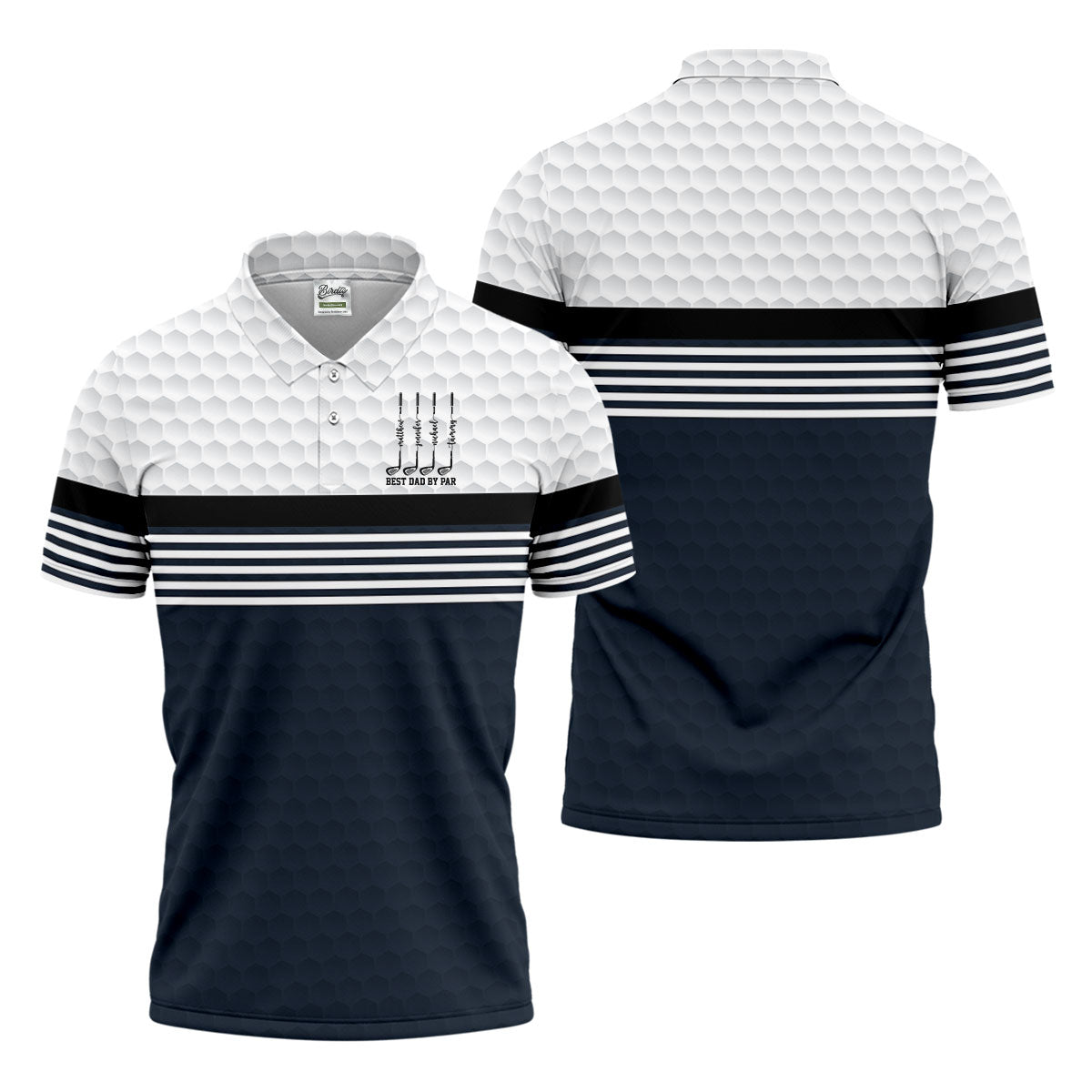 Best Dad By Par Golf Ball Pattern Father's Day Golf Shirt, Golf Gift For Dad, Polo Shirtor Men