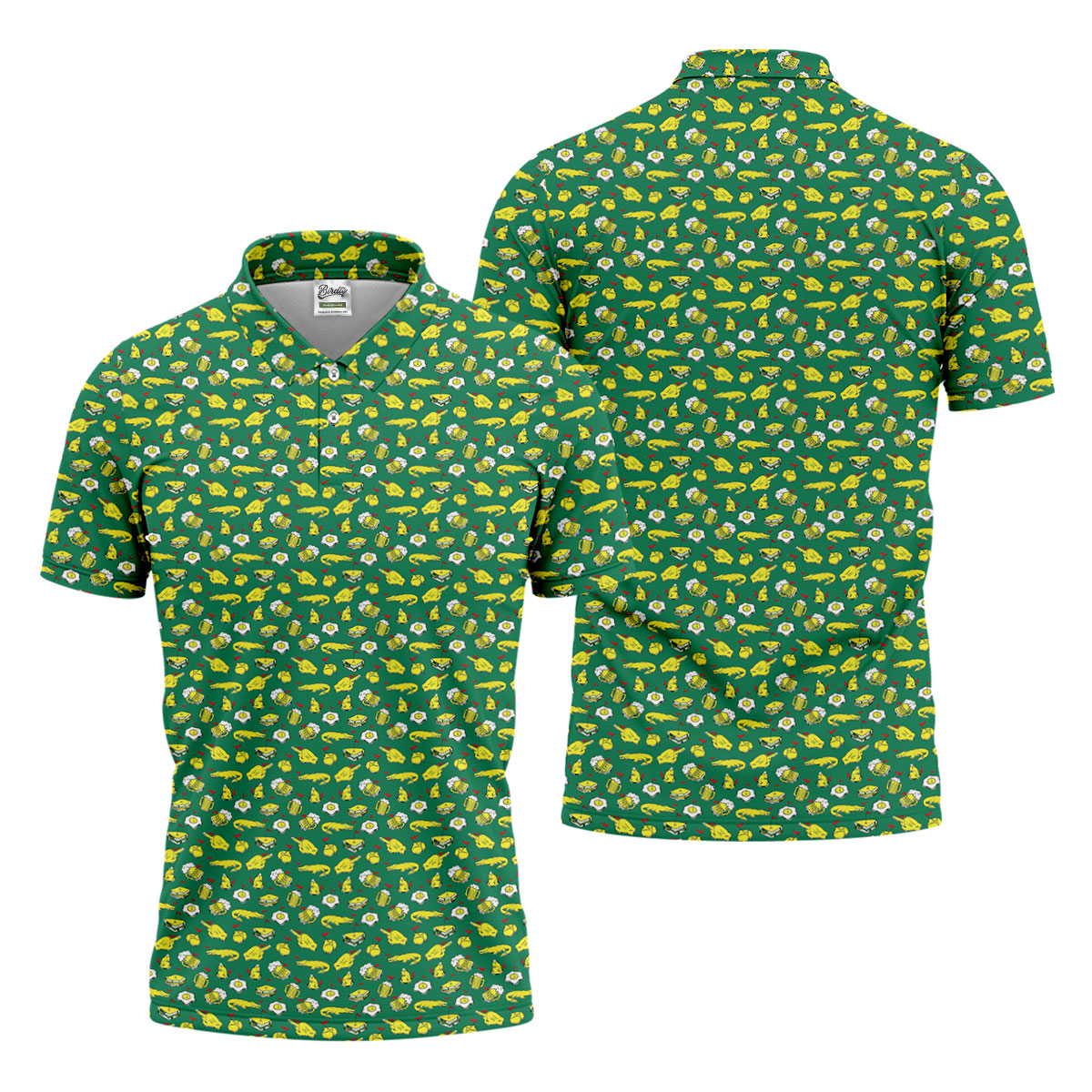 Fried Egg Sandwich Aligator Beer Golf Tournament Men's Funny Golf Shirts, Golf Shirts For Men, Polo ShirtFor Men