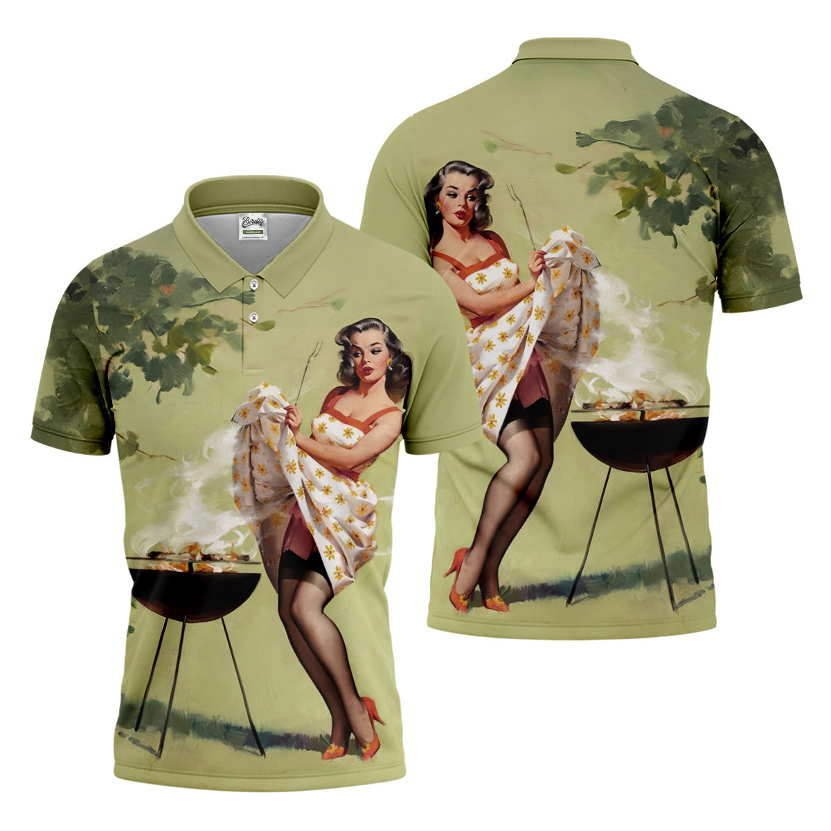 Hot Beauty Men's Funny Golf Shirts, Retro Golf Shirt, Polo ShirtFor Men, Golf Shirts For Men