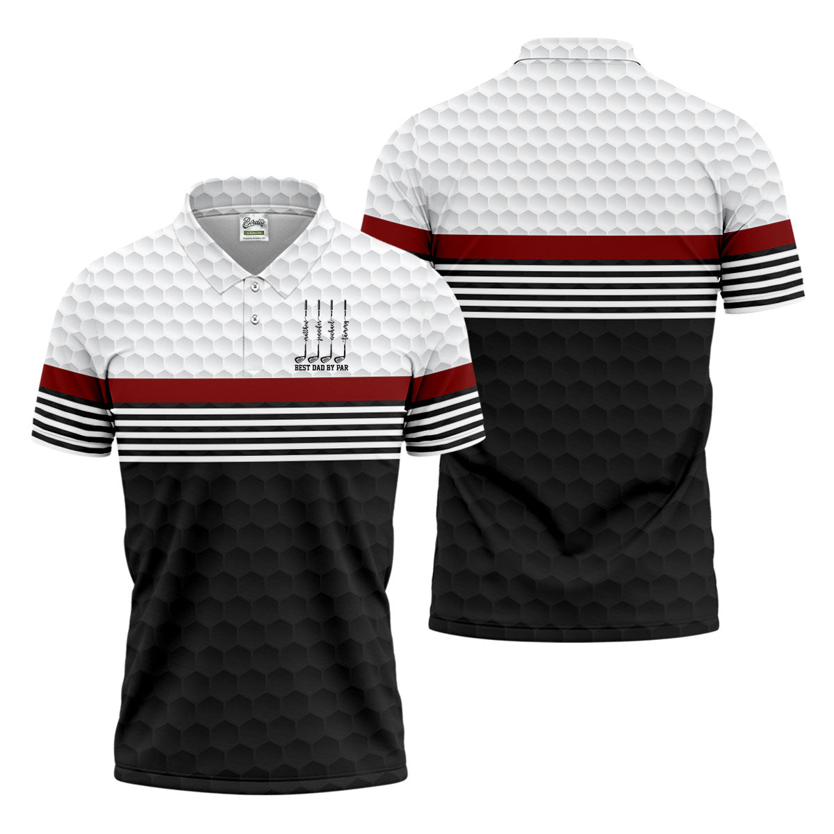 Best Dad By Par Golf Ball Pattern Father's Day Golf Shirt, Golf Gift For Dad, Polo Shirtor Men