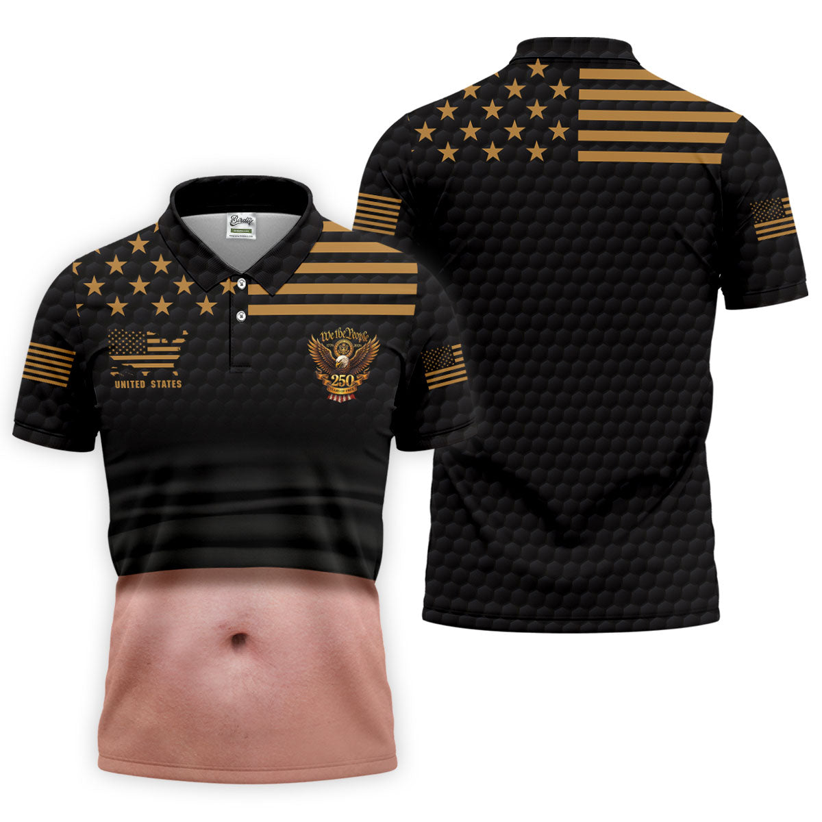 We The People 250 Years Of Free Men's Funny Golf Polo Shirtf July Fun Golf Shirts For Men